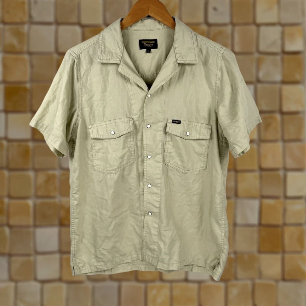 Vintage VINTAGE Seager Grit Co Shirt Mens Small Short Sleeve Button Down Beige Amarillo Western Size US S / EU 44-46 / 1 - 1 Thumbnail