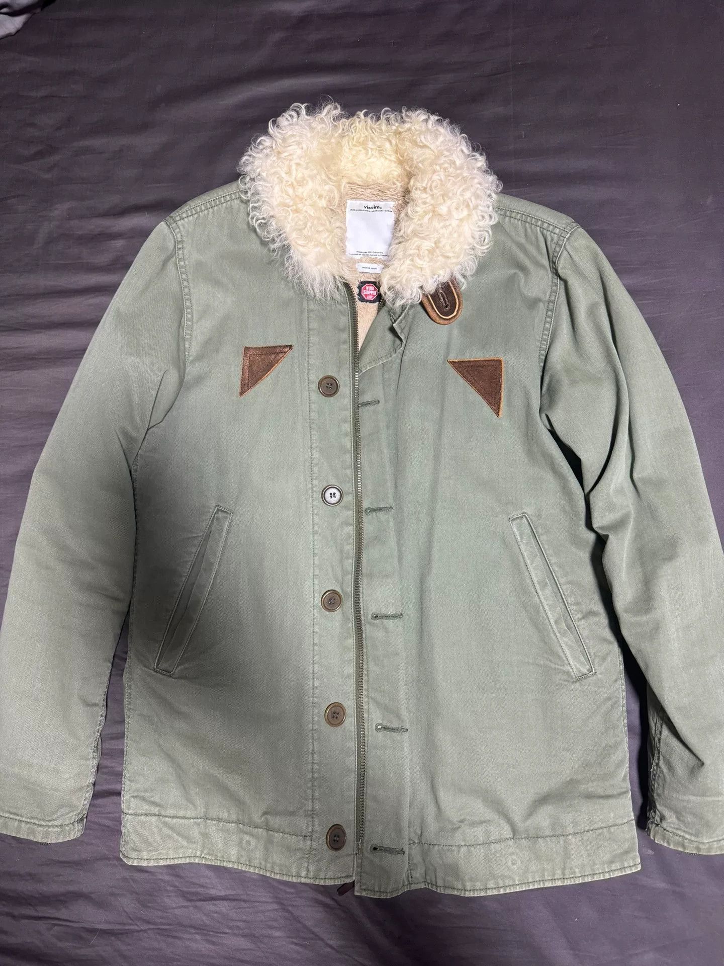 visvim deckhand winter jacket with shearling collar