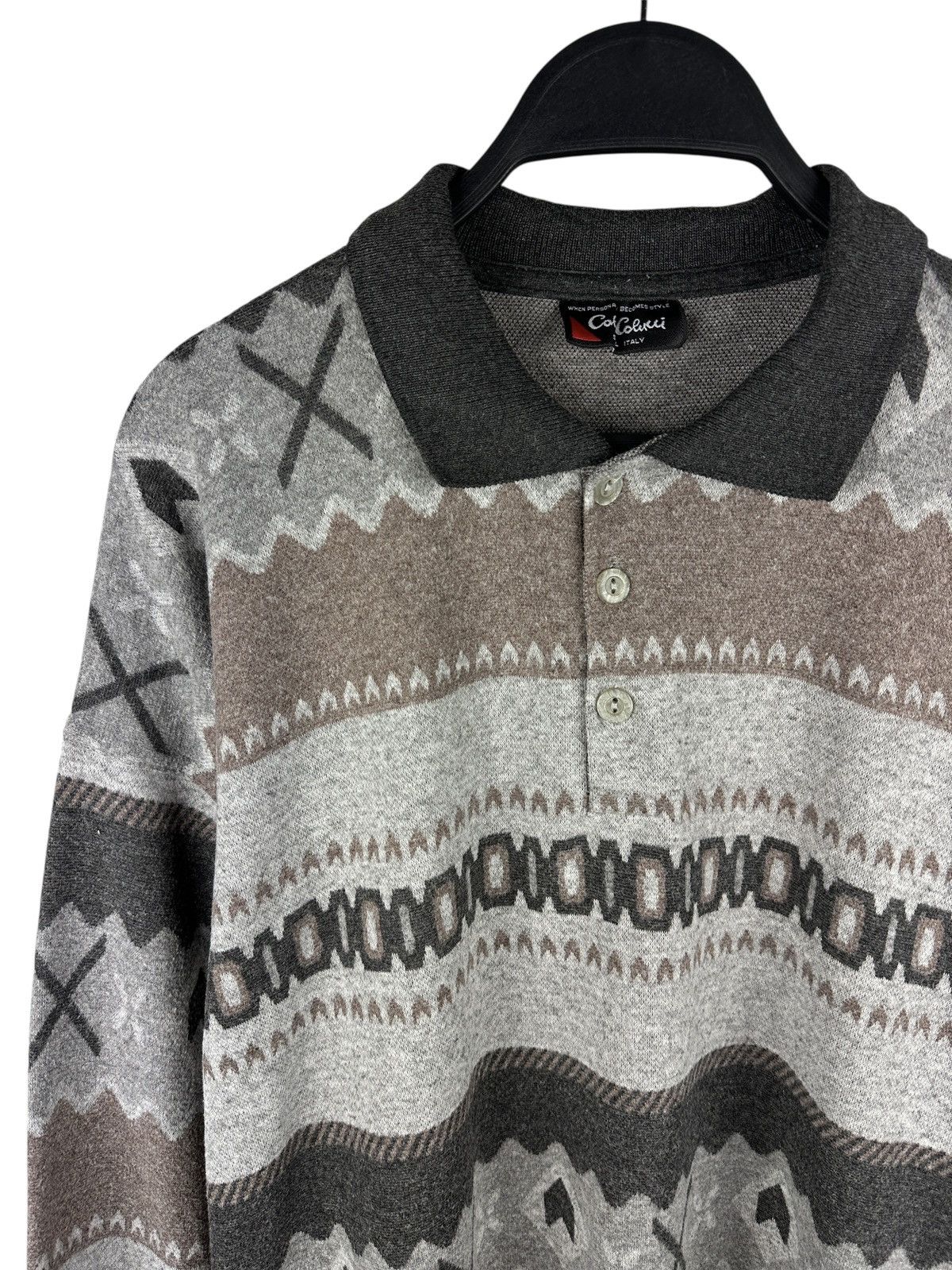 Carlo Colucci Vintage Carlo Colucci Abstract Geometric Polo Long Sleeve Size US XL / EU 56 / 4 - 2 Thumbnail