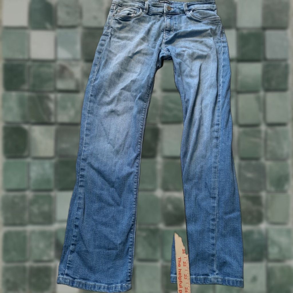 White House Black Market VINTAGE White House Black Market Jeans Womens Size 6 Blue Crop Beaded Accents Crop Jeans Womens 6 Blue Size 28" / US 6 / IT 42 - 1 Thumbnail