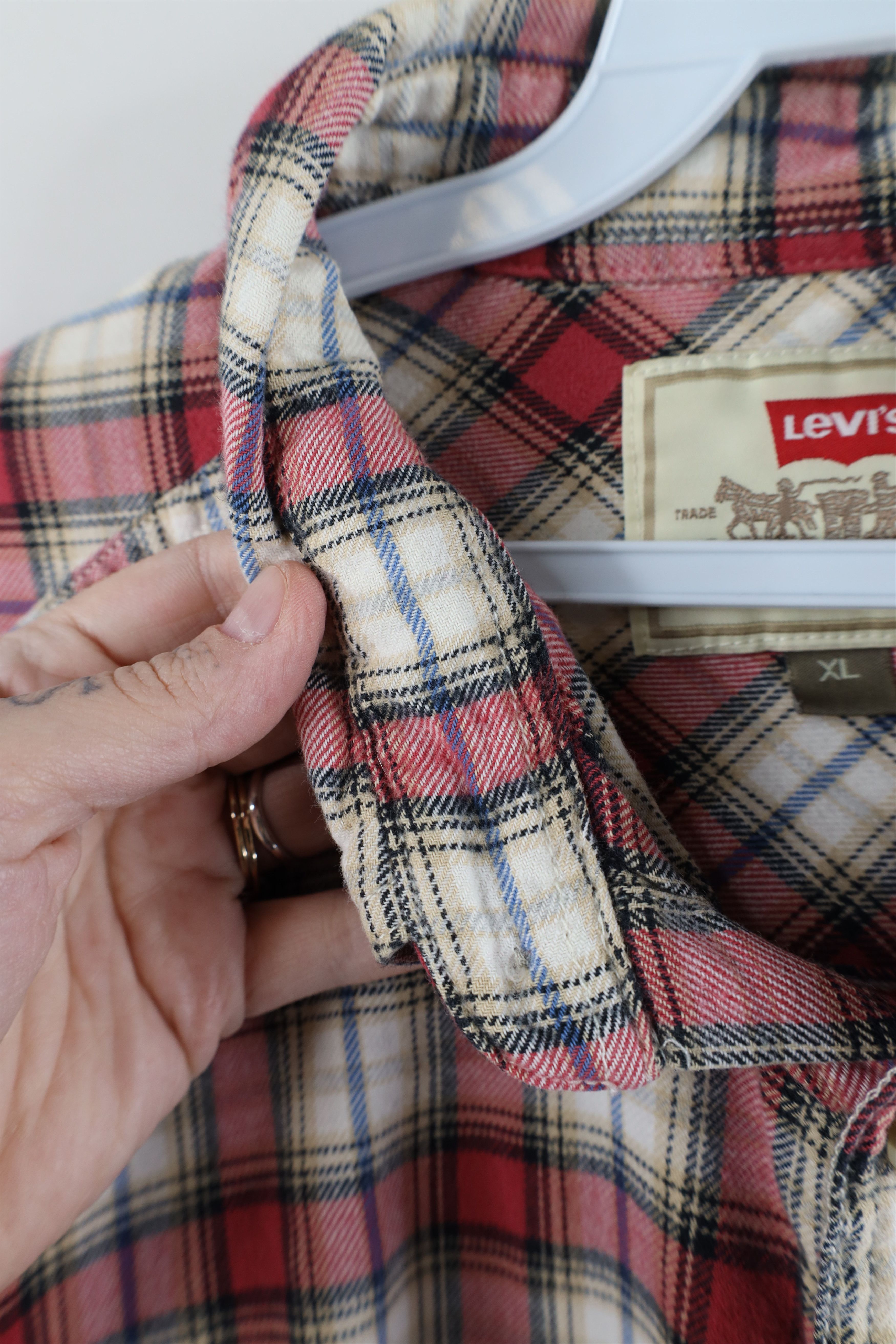 Levi's × Vintage Vintage 90s Levis Flannel Collared Button Down Shirt Plaid Size US XL / EU 56 / 4 - 9 Thumbnail
