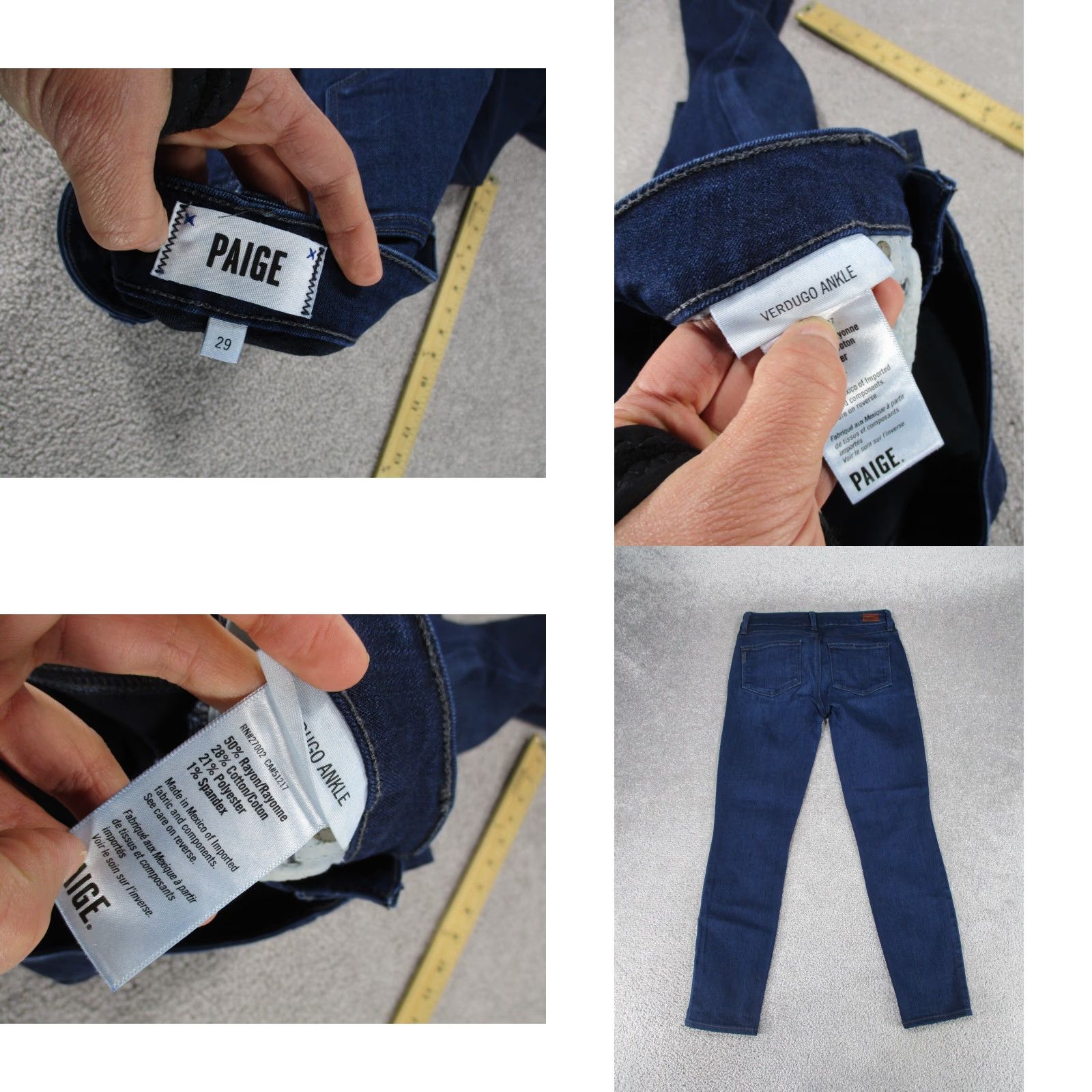 Paige Paige Verdugo Jeans - Jeans - Women 29 Blue Dark Wash Denim Mid Rise Ankle Zip Womens Size 29" - 8 Thumbnail