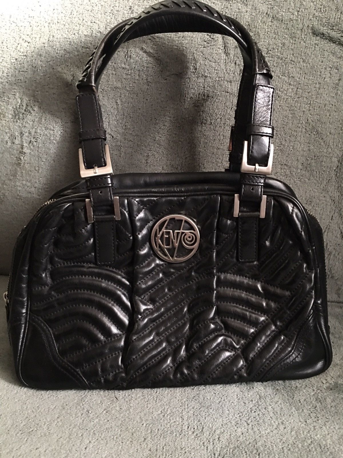 Kenzo KENZO Leather Black Metal Logo Handbag Shoulder Bag Size ONE SIZE - 1 Thumbnail