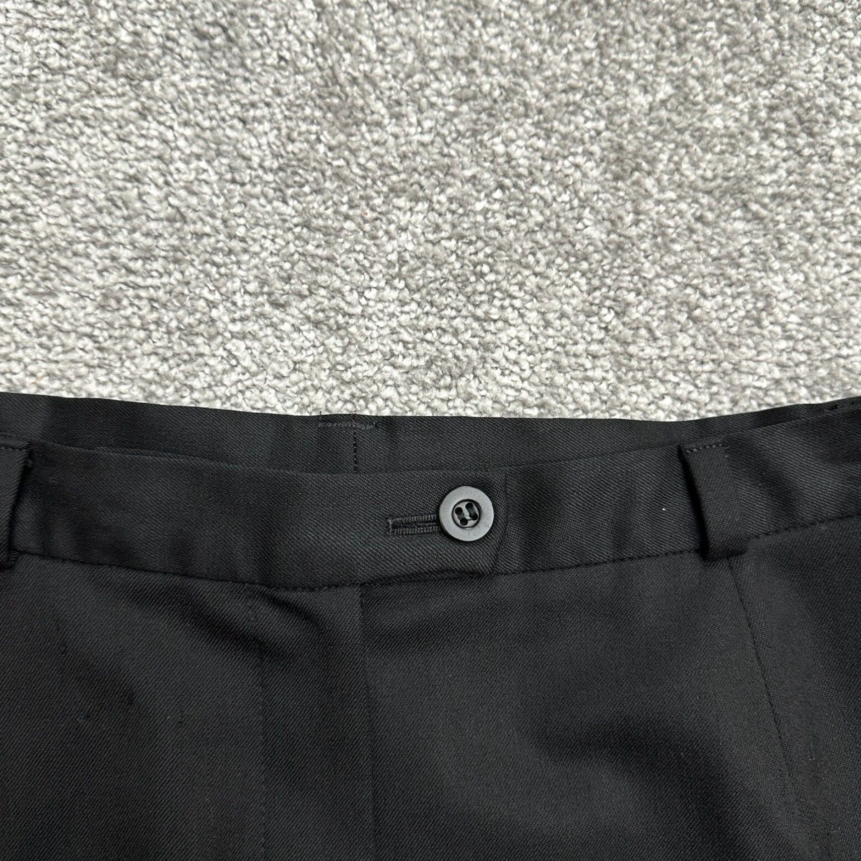 Vintage Bernard Zins Wool Pants Women 30x31 Black Straight Leg High Rise Size 30" / US 8 / IT 44 - 3 Thumbnail