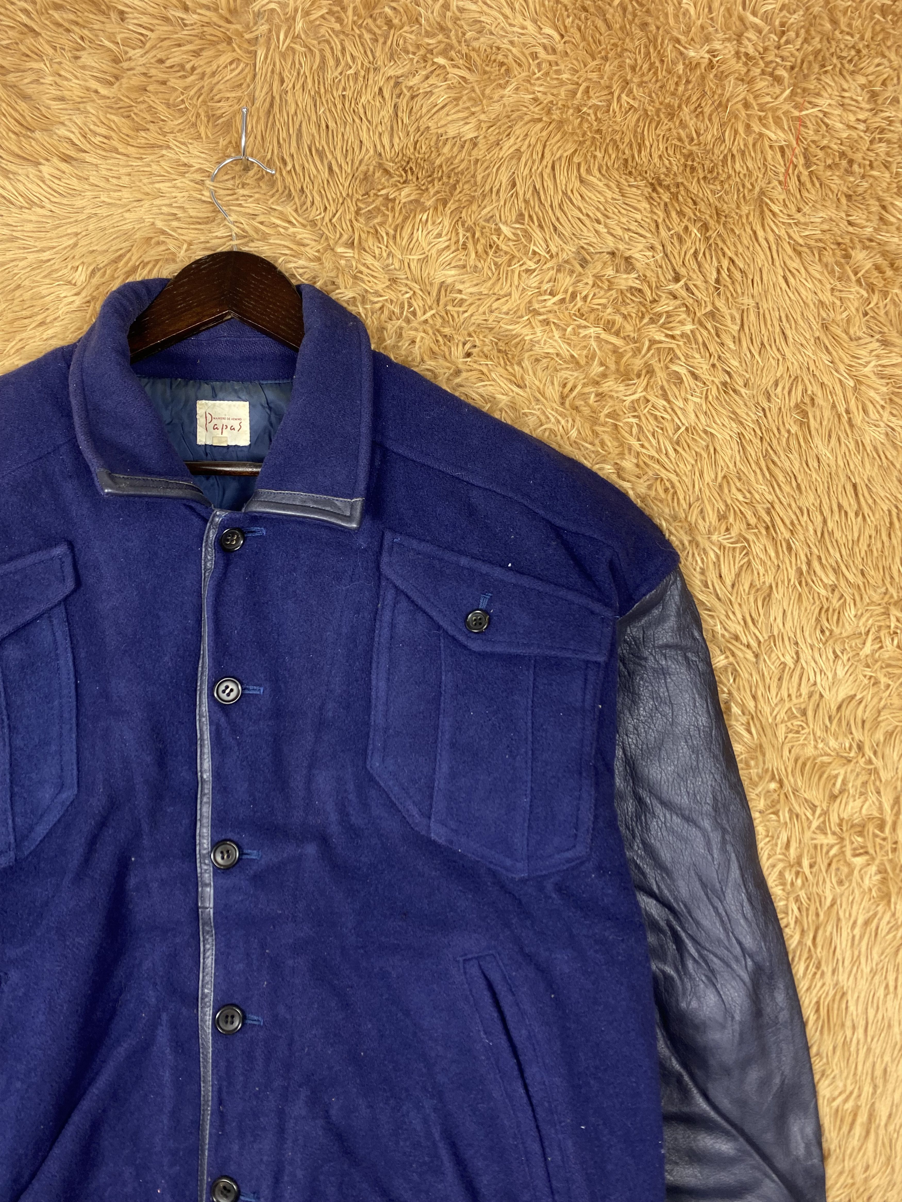 Japanese Brand Vintage Papas Leather Sleeve Varsity Jacket DJ0733 Size US L / EU 52-54 / 3 - 4 Thumbnail