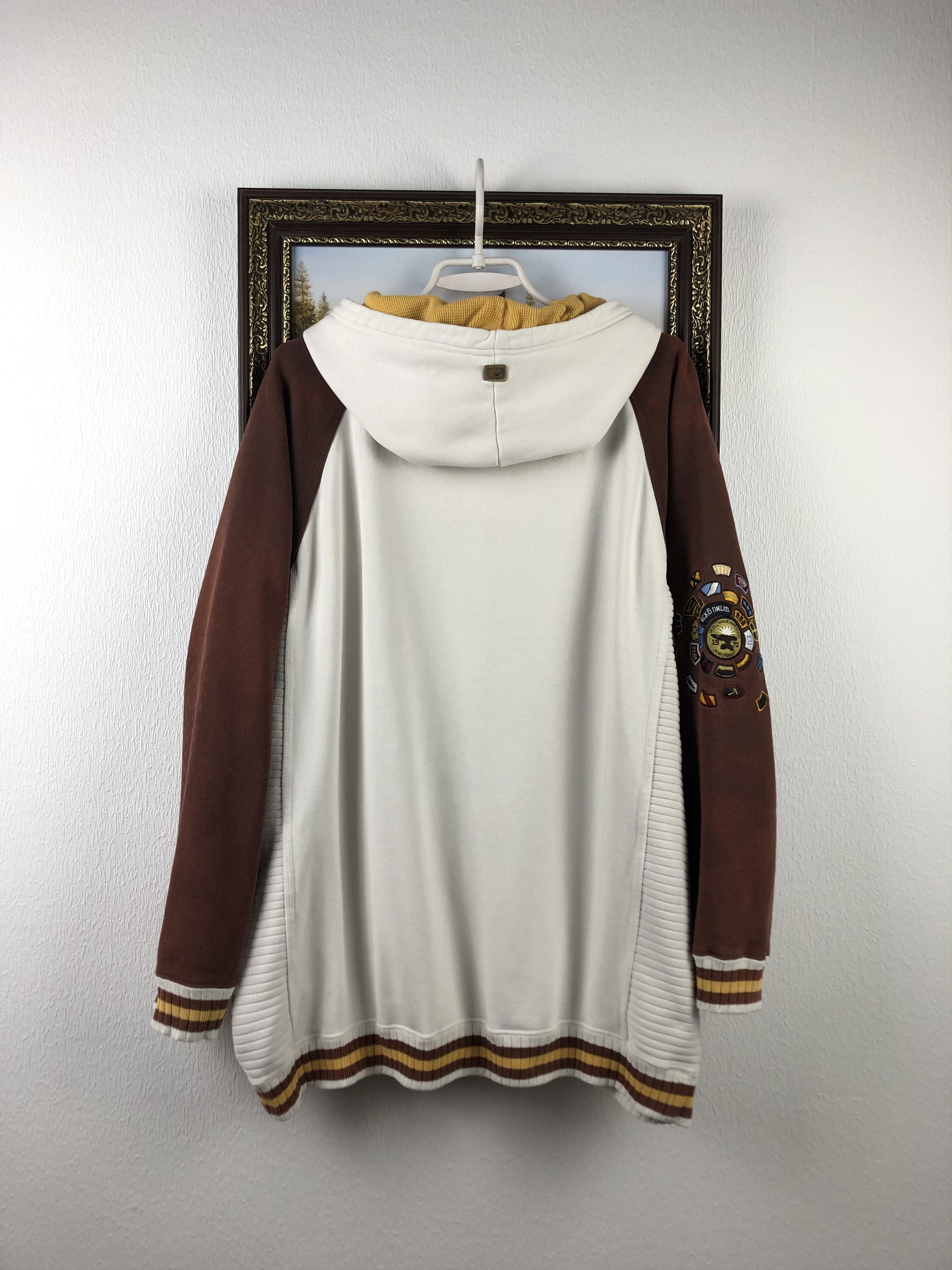 Ecko Unltd. × Vintage Vintage Ecko Unlimited Unltd Zipper Hoodie White Gray Gold Size US L / EU 52-54 / 3 - 21 Thumbnail
