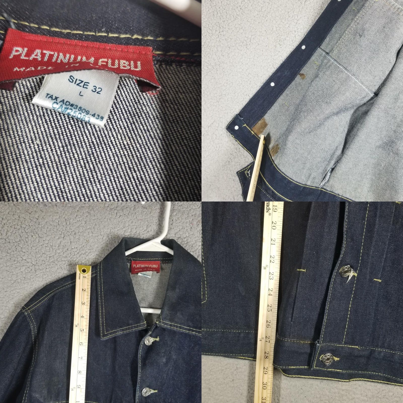 Fubu VINTAGE Platinum FUBU Jacket Mens L Blue Denim Fat Albert Hip Hop USA Y2K Size US L / EU 52-54 / 3 - 8 Thumbnail