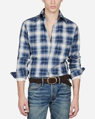 Tom Ford o1loc1c0724 94MEKI Checked Shirt in White Blue Size US XL / EU 56 / 4 - 1 Preview