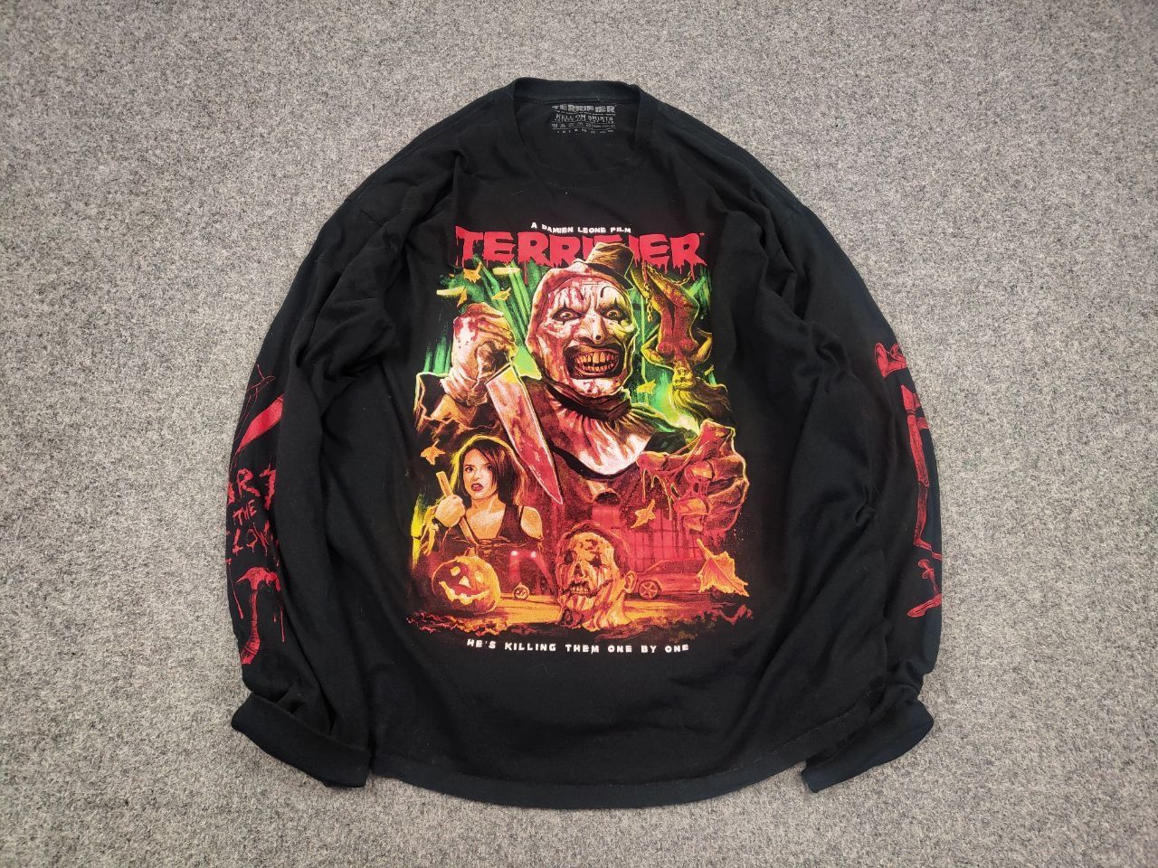 Vintage Terrifier Art The Clown Long sleeve Movie Vintage Style Size US XL / EU 56 / 4 - 3 Thumbnail