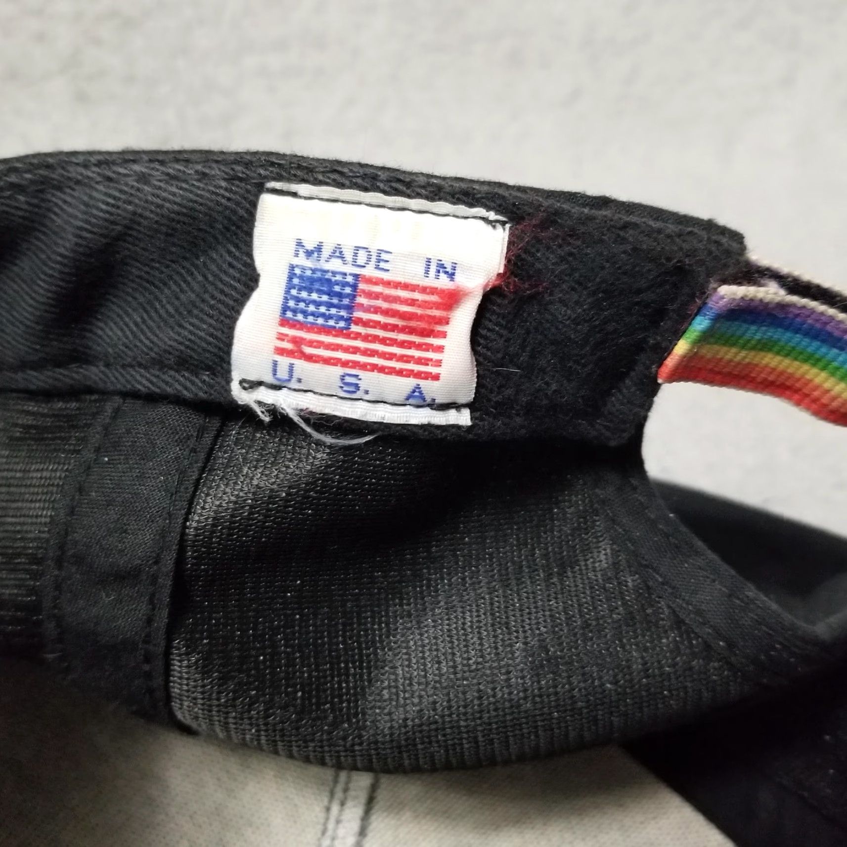 Pigalle PIGALLE Adjustable Baseball Cap Hat Black Rainbow Strap Sports Mens One Size Size ONE SIZE - 4 Thumbnail