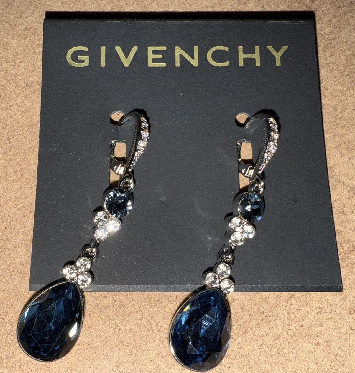 Givenchy Givenchy double-drop Crystal earrings, Rhodium Blue/Silver.. Size ONE SIZE - 18 Thumbnail