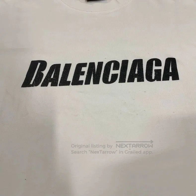 Balenciaga Balenciaga White Distressed Logo T-shirt. Size US XXS / EU 40 - 5 Thumbnail
