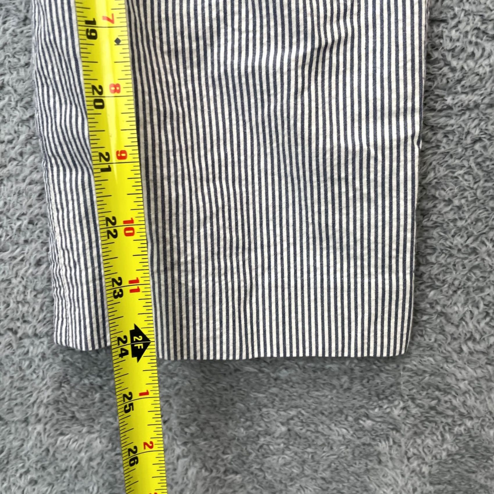 J.Crew VINTAGE J.CREW Pants Womens 6 Blue Seersucker Striped City Fit Straight Leg Size 28" / US 6 / IT 42 - 6 Thumbnail