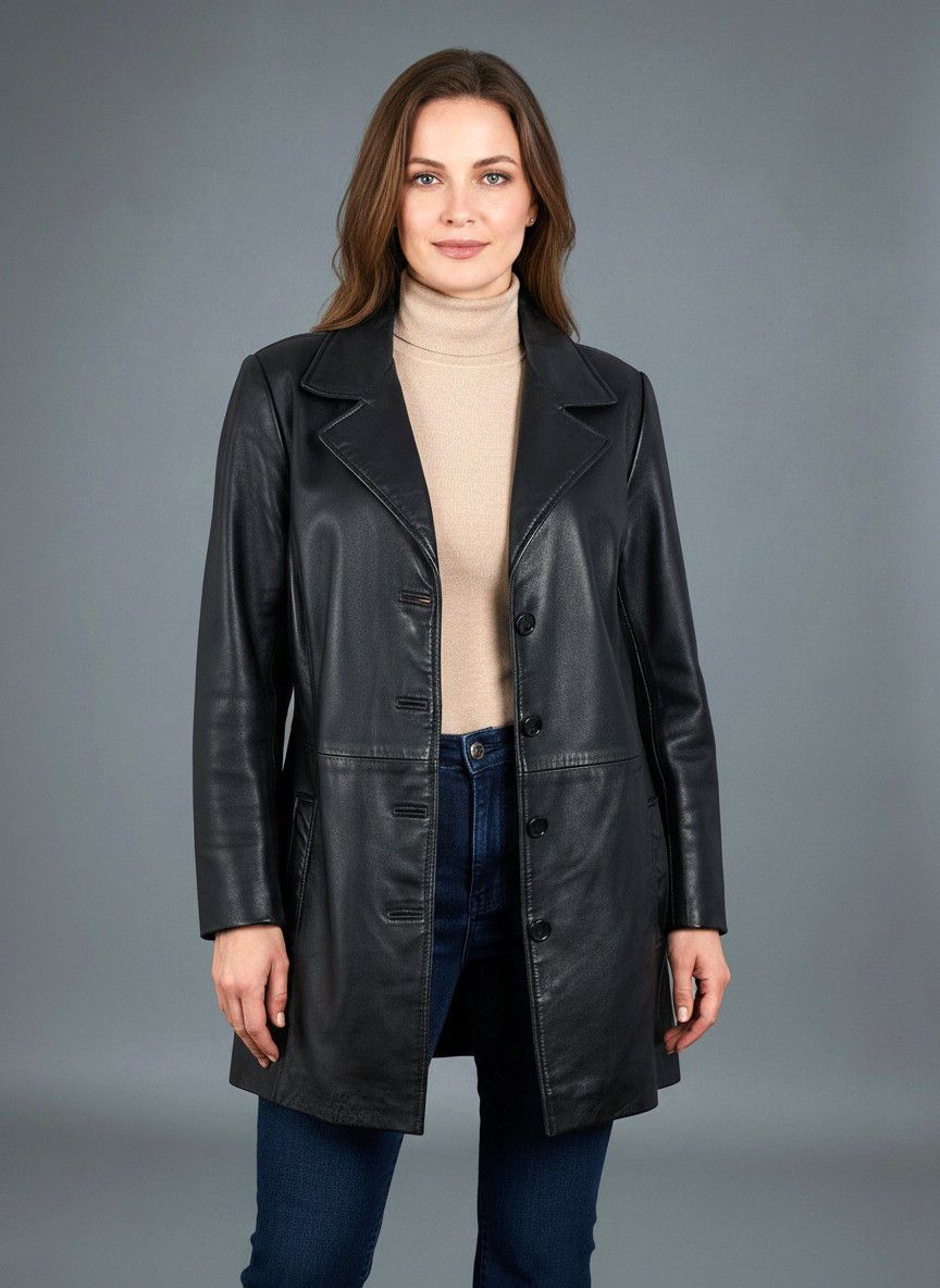 Vintage Y2K women's leather jacket coat blazer