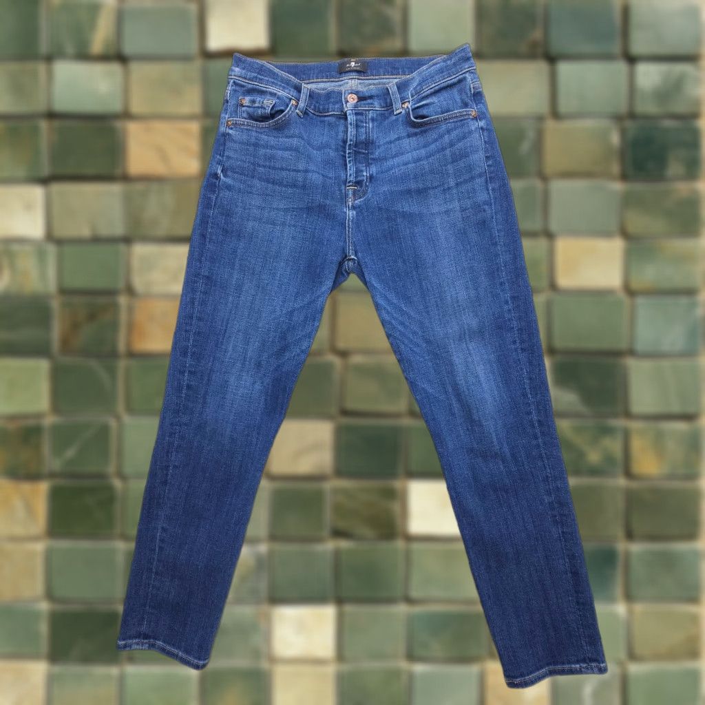 7 For All Mankind 7 For All Mankind Josefina Jeans Boyfriend Women’s Size 28 Blue 7 For All Mankind Josefina Denim Jeans Button Fly Regular Stretch 5-Pocket Women’s Size 28" / US 6 / IT 42 - 1 Thumbnail