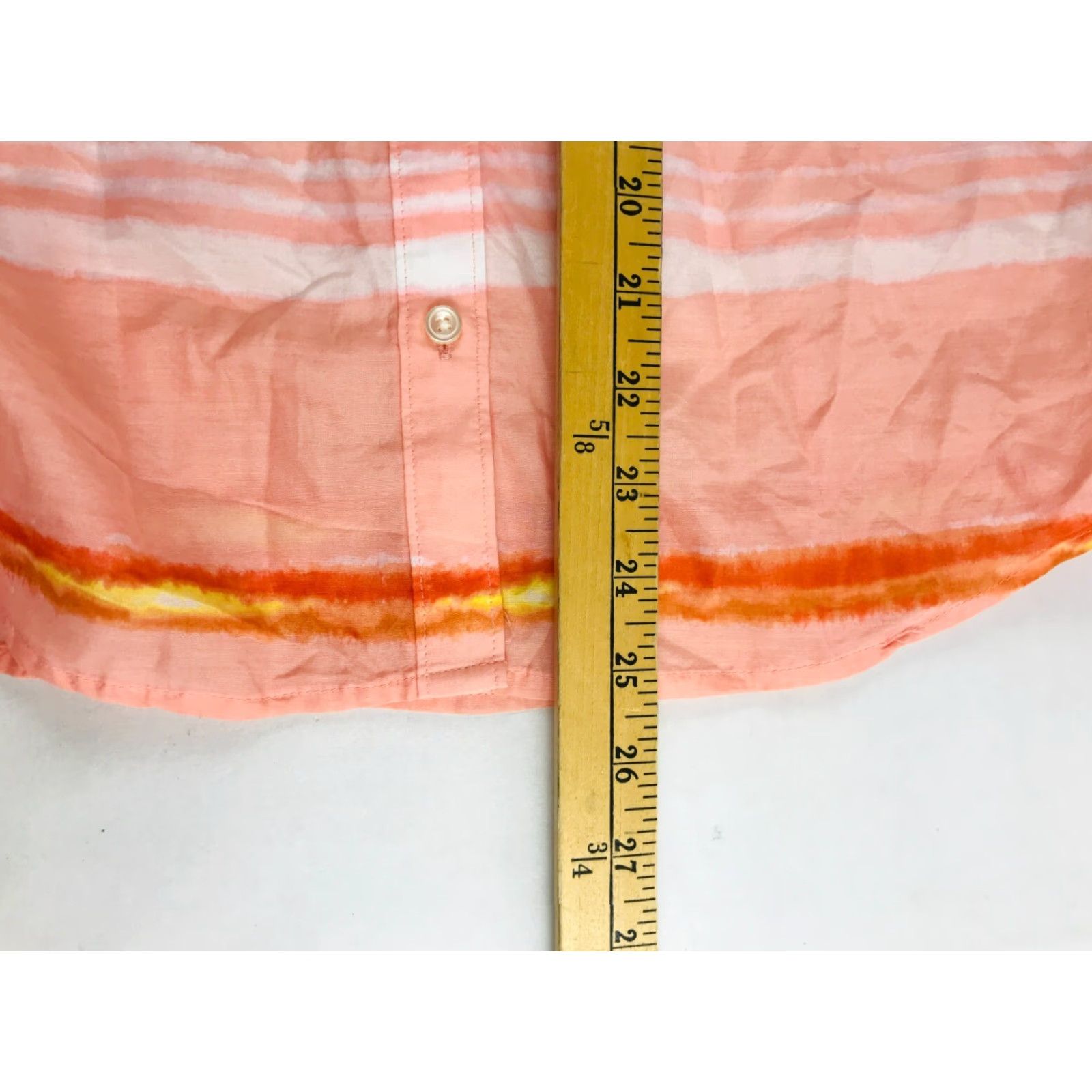 Vintage JCP Blouse Women's S Silk Blend Button Up Long Sleeve Orange Yellow Peach Size S / US 4 / IT 40 - 4 Thumbnail