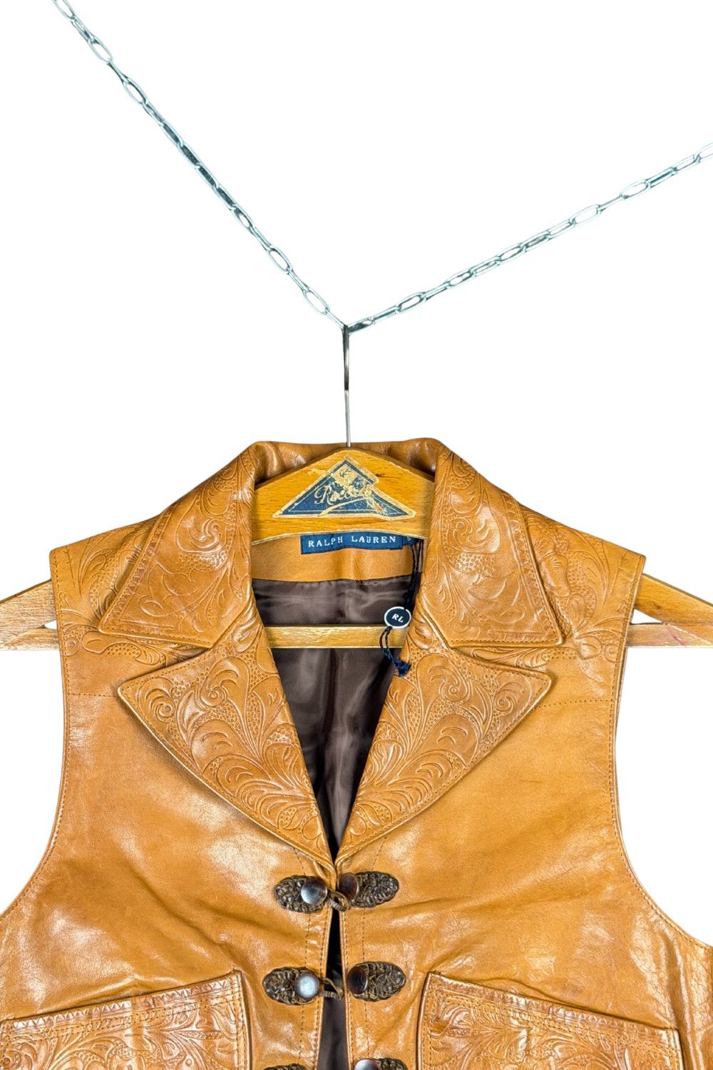 Polo Ralph Lauren Late 90s Ralph Lauren Embossed Western Leather Vest Size S / US 4 / IT 40 - 4 Thumbnail