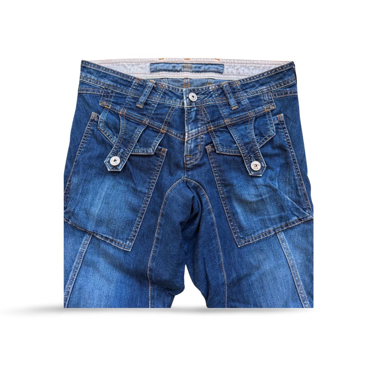 Marithe + Francois Girbaud Vintage Marithe Francois Girbaud Crazy Denim Size US 29 - 4 Thumbnail
