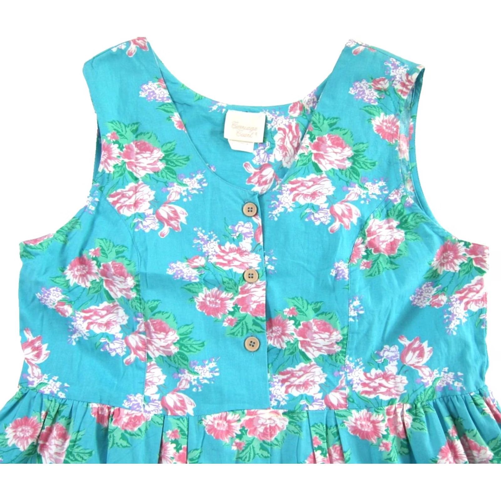 Vintage VTG Carriage Court Cotton Pink Floral Tank Sun Dress M Size M / US 6-8 / IT 42-44 - 4 Thumbnail