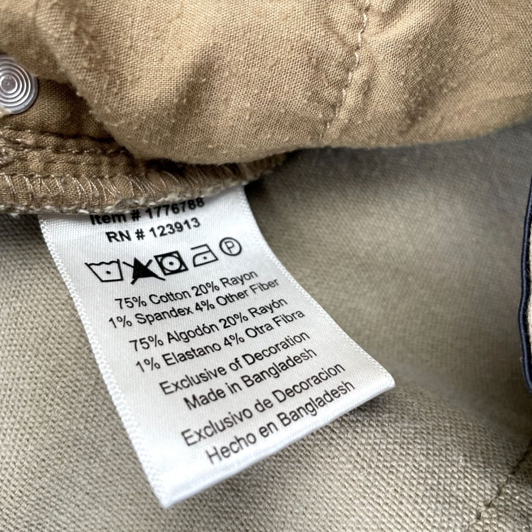 Vintage JACHS Pants Mens 38x29 Beige Chino Straight Leg Cotton Stretch Elastic Waist 5-Pocket Design Flat Front Size US 38 / EU 54 - 4 Thumbnail