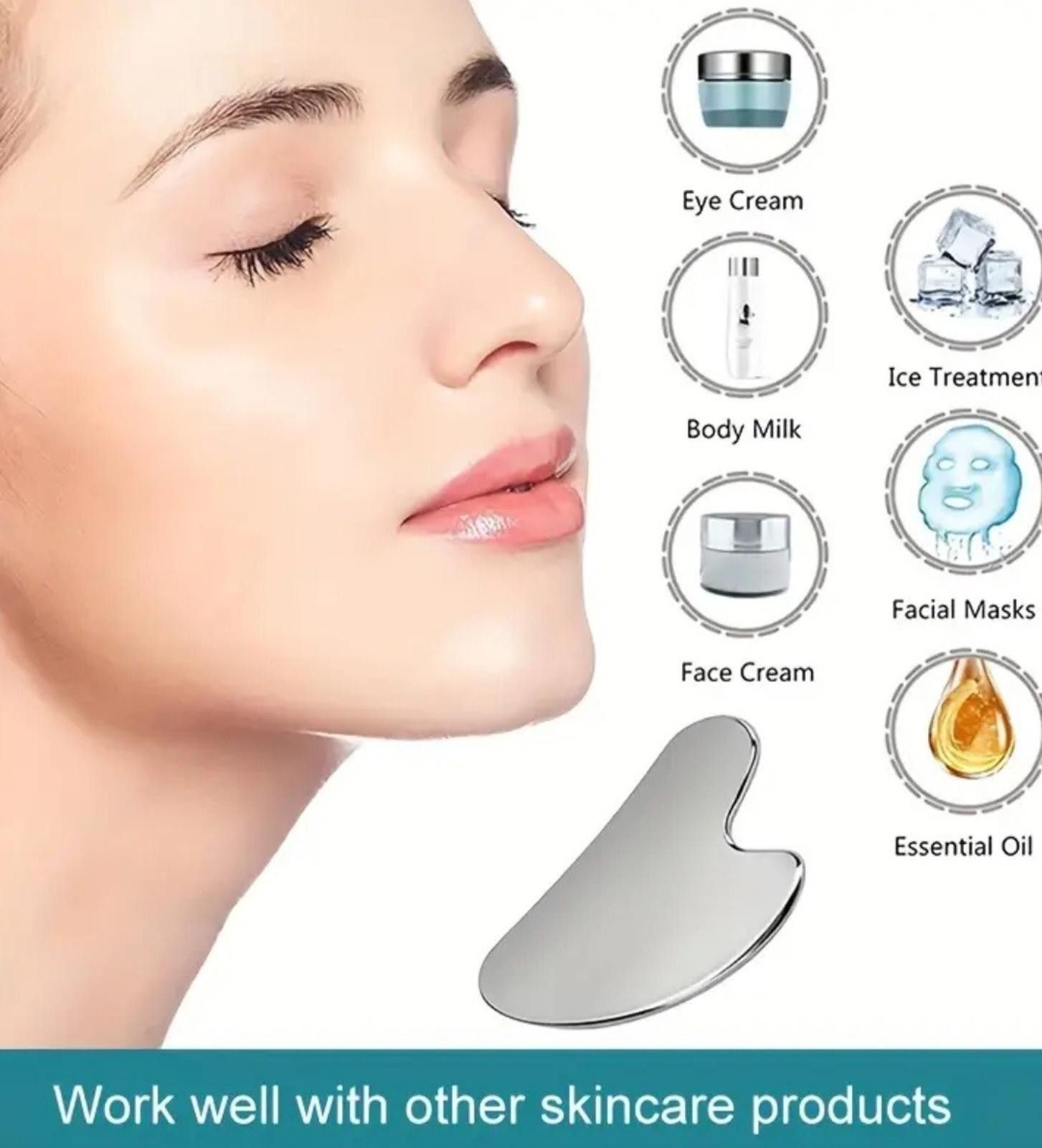 The Unbranded Brand Guasha (Facial Tool)-(Silver)-(New)-$15.00 Size ONE SIZE - 7 Thumbnail