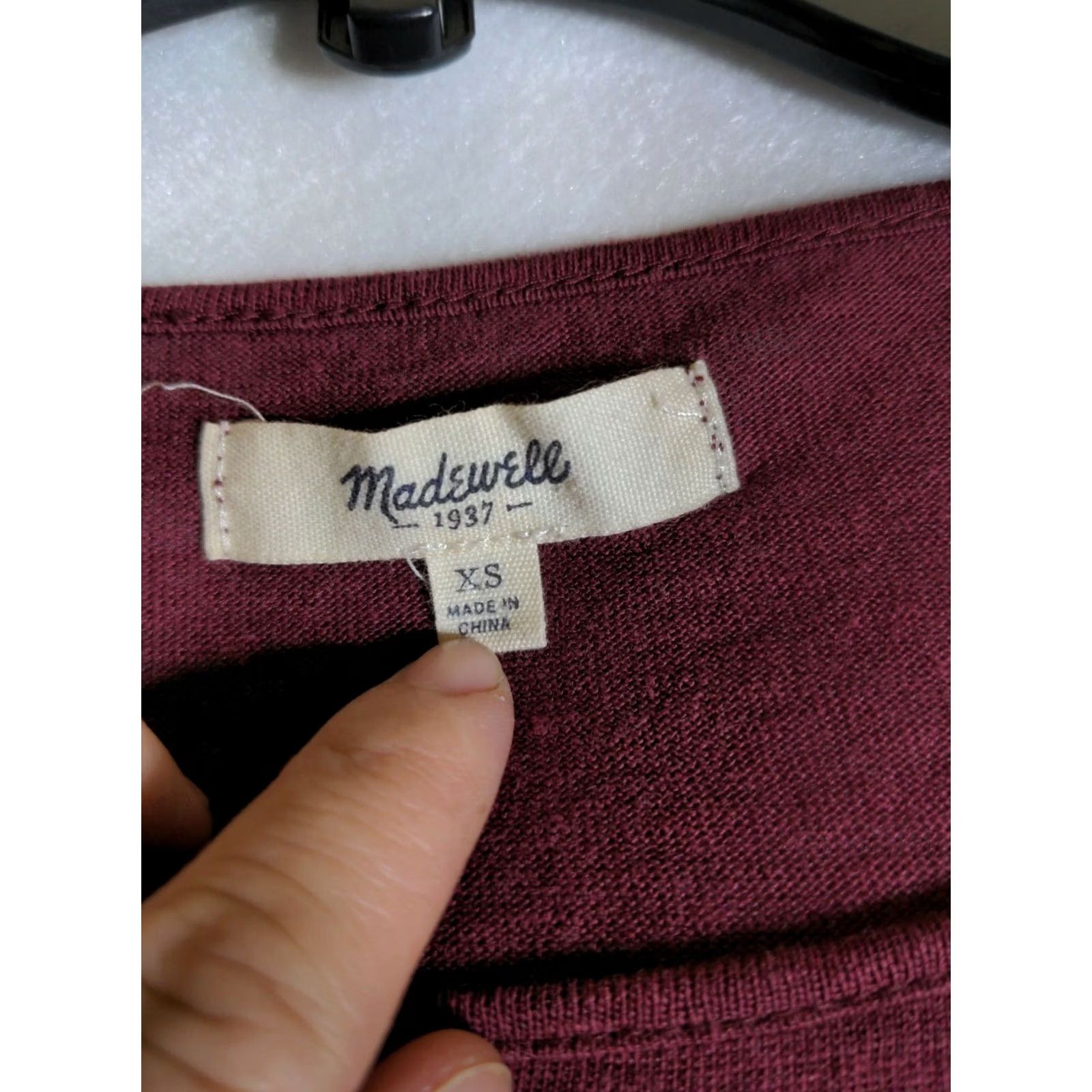 Madewell Madewell T-Shirt Women XS Red Linen Ruffle Long Sleeve Knit Top Casual Basic 100% Linen Shirt Mens? Size XS / US 0-2 / IT 36-38 - 4 Thumbnail