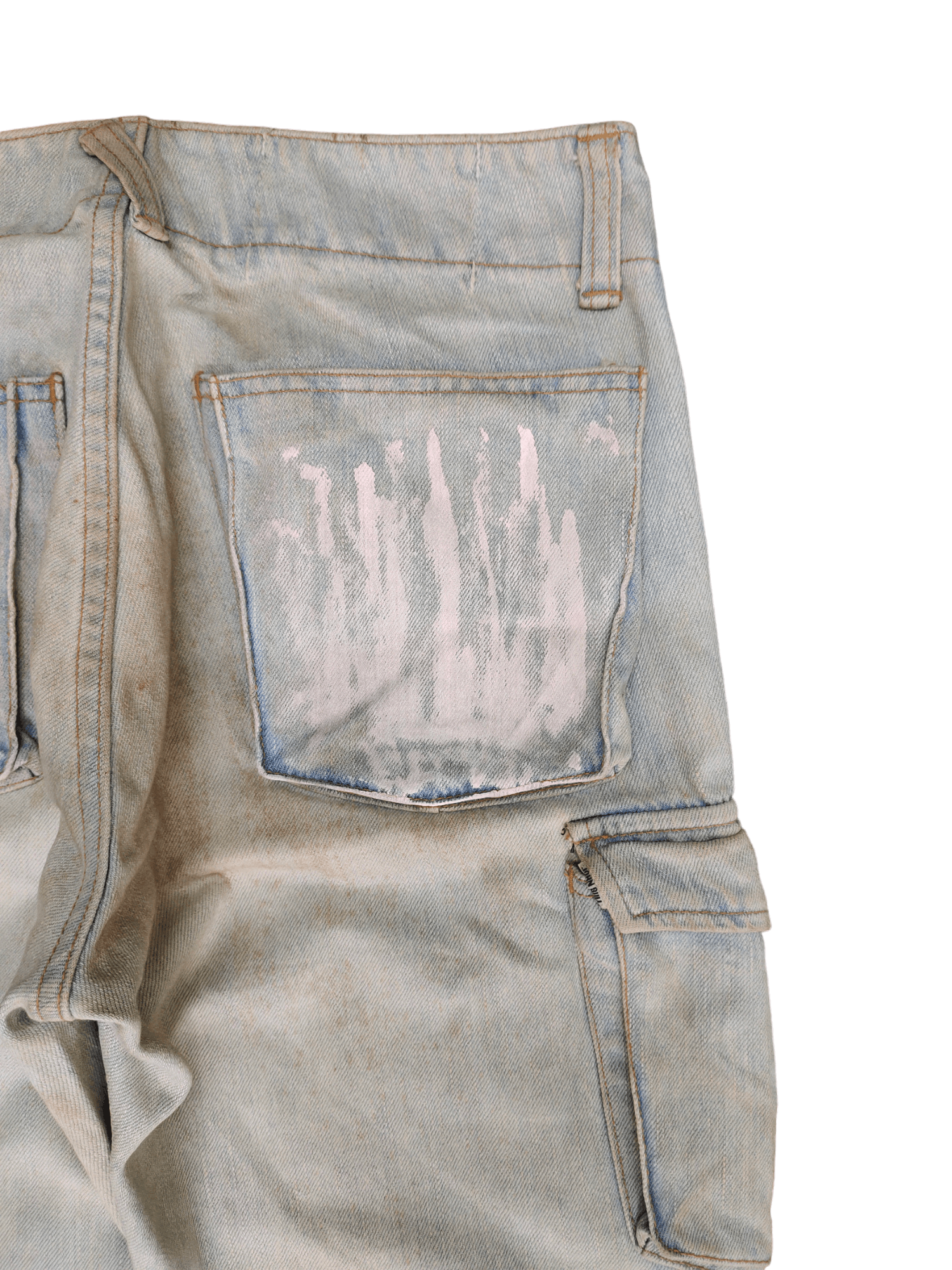 Kapital 1990s John Bull Dirty Worker Cargo Denim Pants 1967 Pattern Size US 30 / EU 46 - 12 Thumbnail