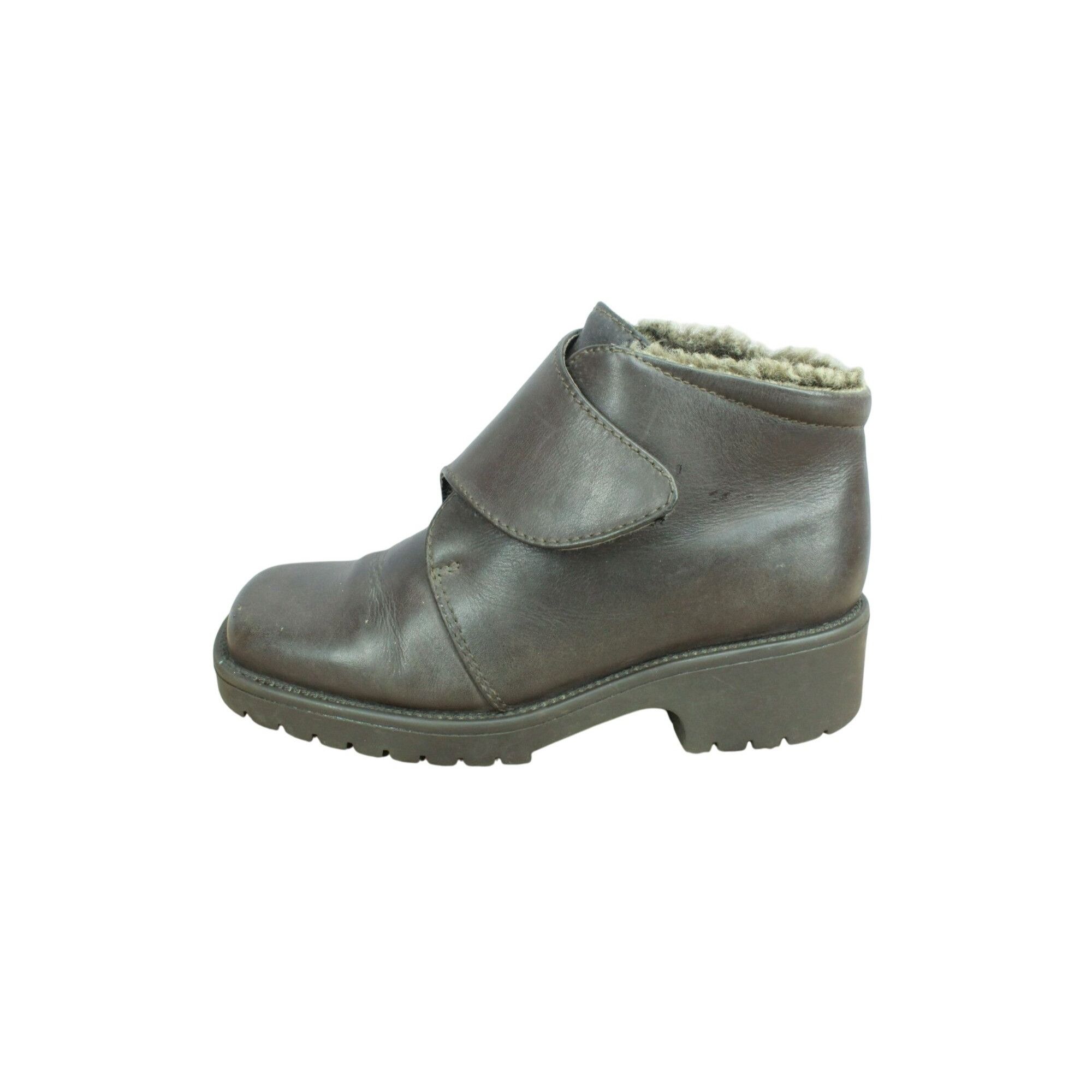 L.L. Bean × Leather LL Bean Leather Hook & Loop Shearling Lined Winter Boots Size US 6 / IT 36 - 1 Thumbnail