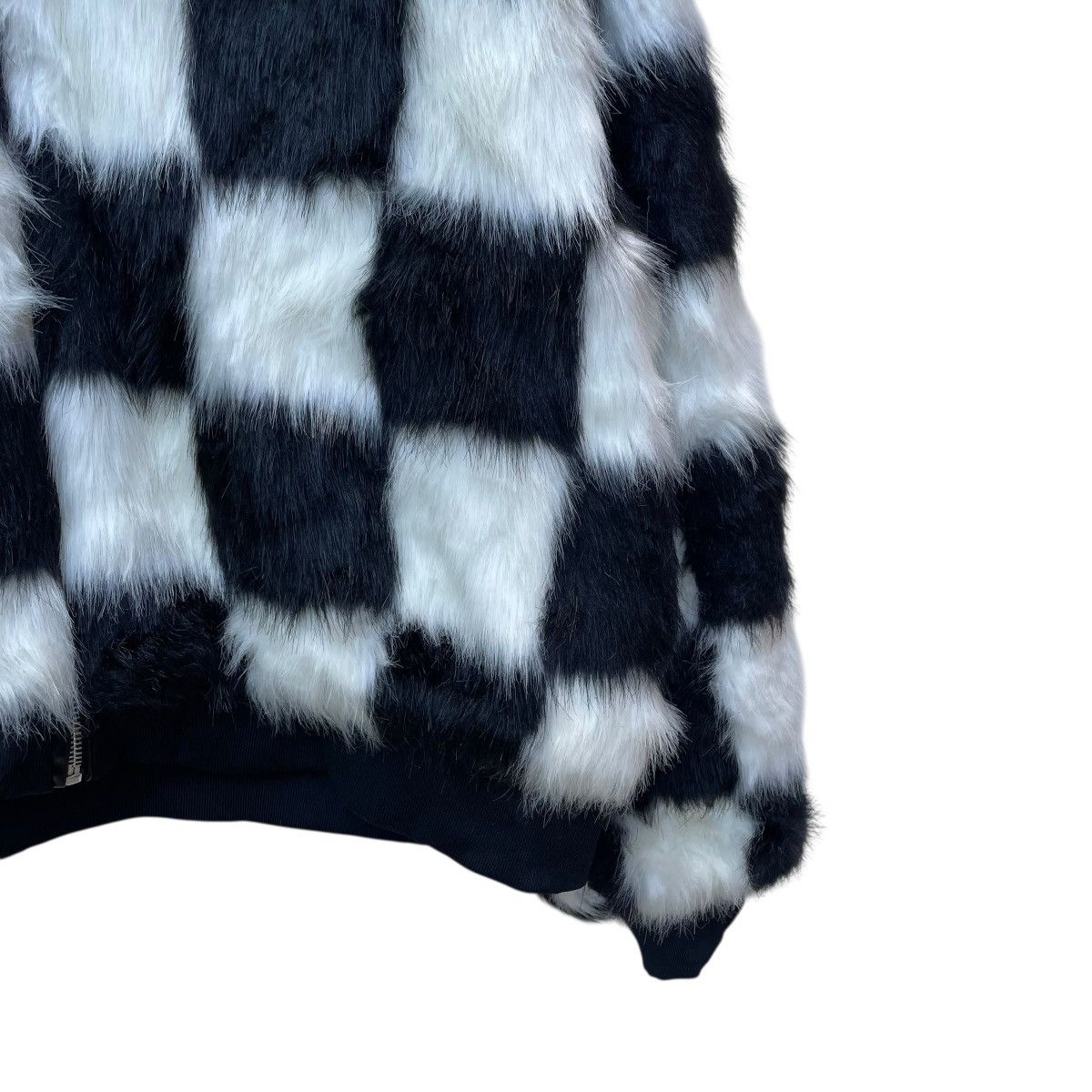 MR & MRS ITALY × Sagafurs × Vintage 💥Vintage CBVFM Faux Fur Black And White Checked Jacket Size M / US 6-8 / IT 42-44 - 6 Thumbnail