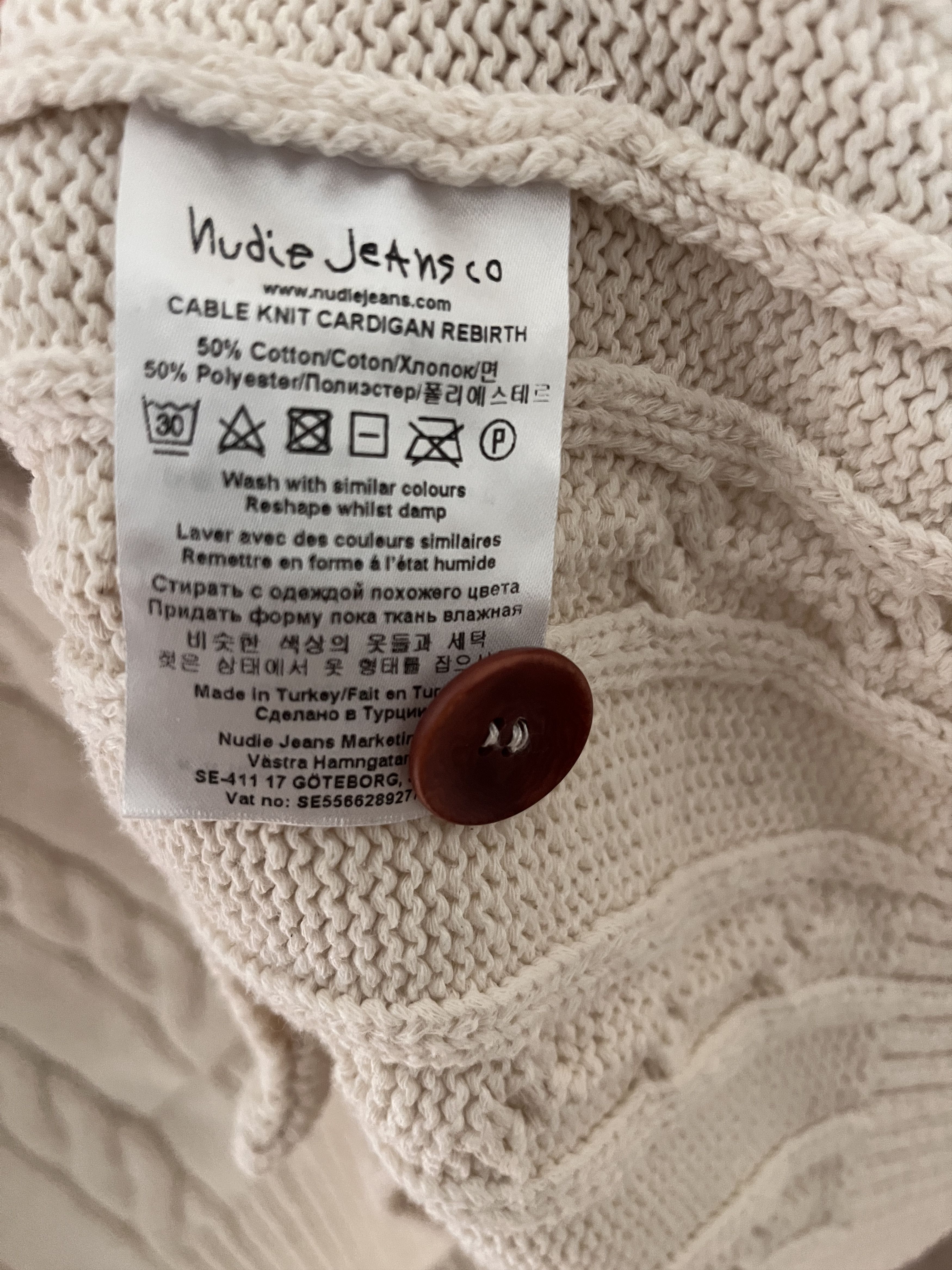 Nudie Jeans Nudie Jeans Cable Knit Cardigan Off White Size US M / EU 48-50 / 2 - 6 Thumbnail