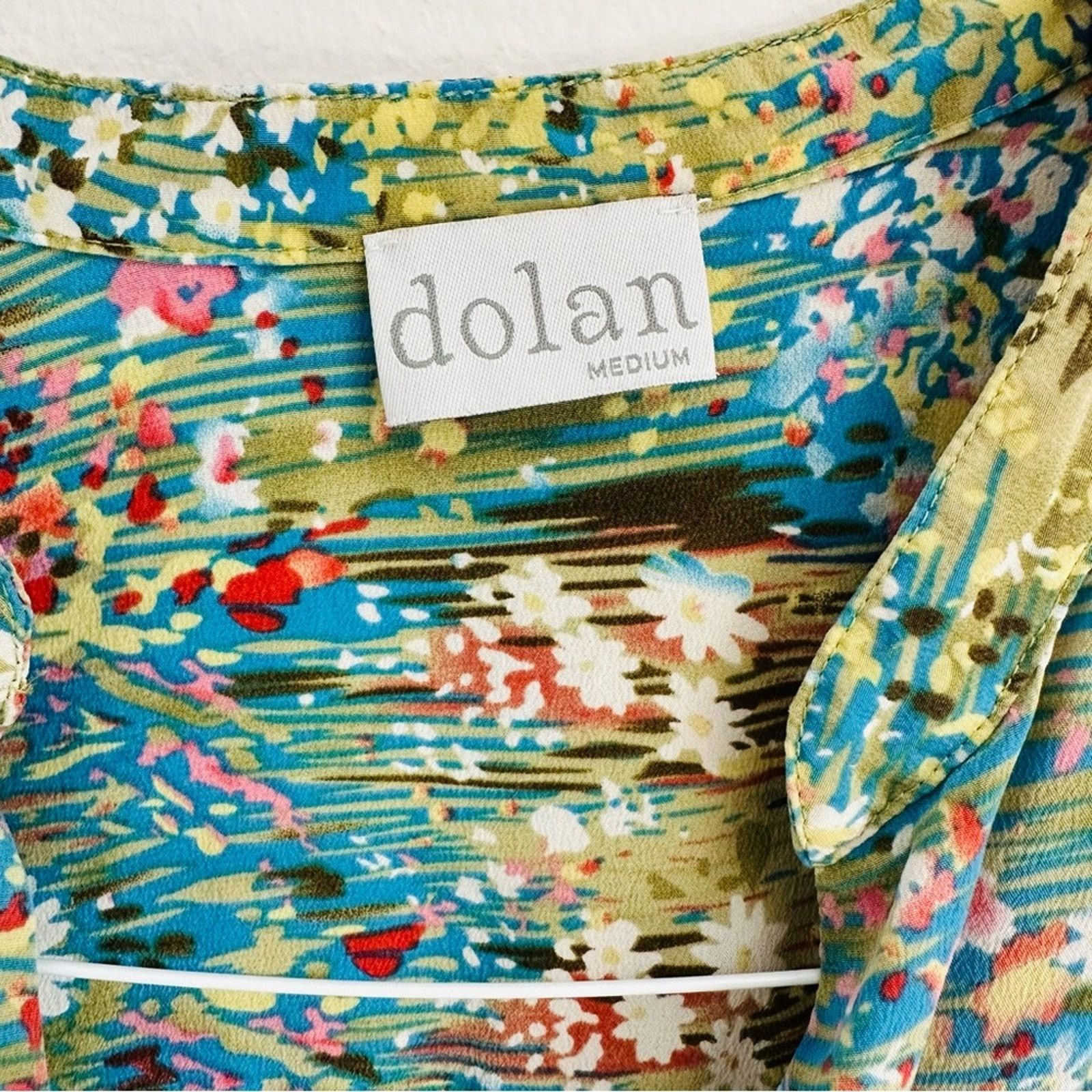 Anthropologie ANTHROPOLOGIE Dolan Blue White Button Silk Blouse Shirt Top Size M / US 6-8 / IT 42-44 - 8 Thumbnail