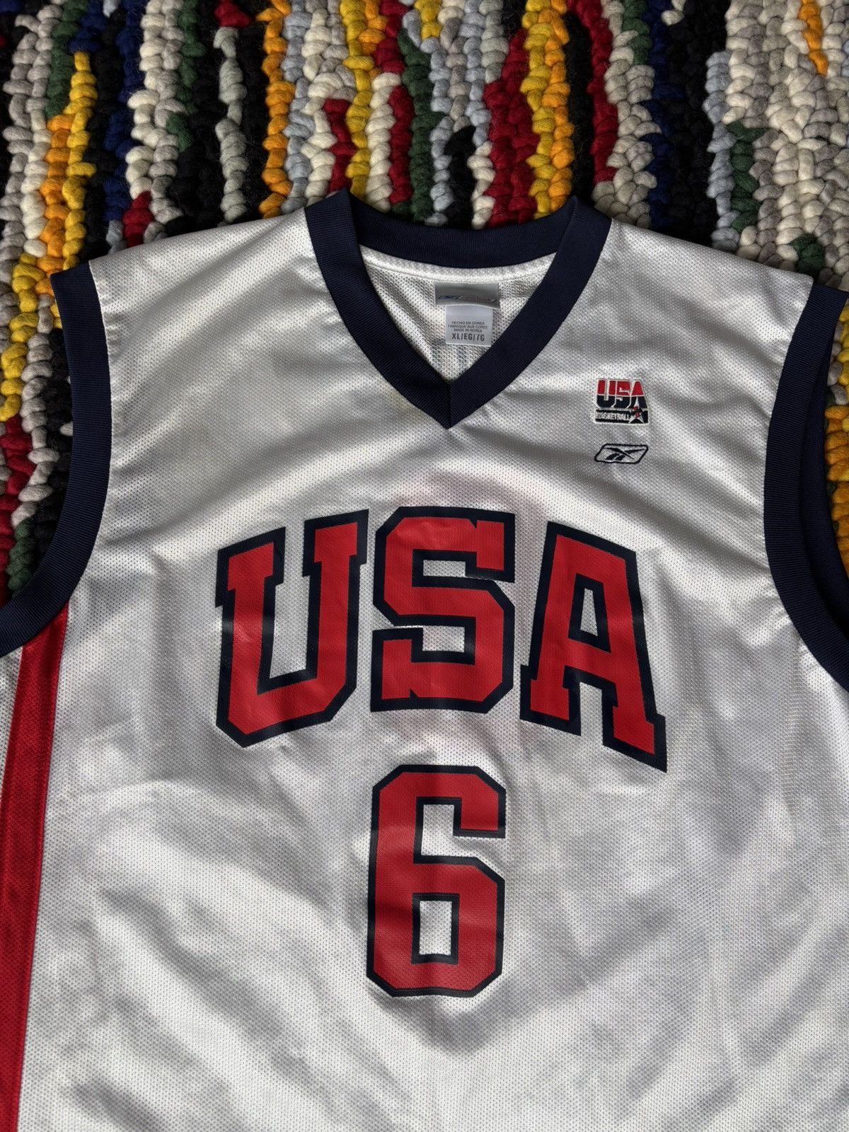 Reebok Vintage Team USA Basketball Jersey Bird #6 Size US XL / EU 56 / 4 - 3 Thumbnail