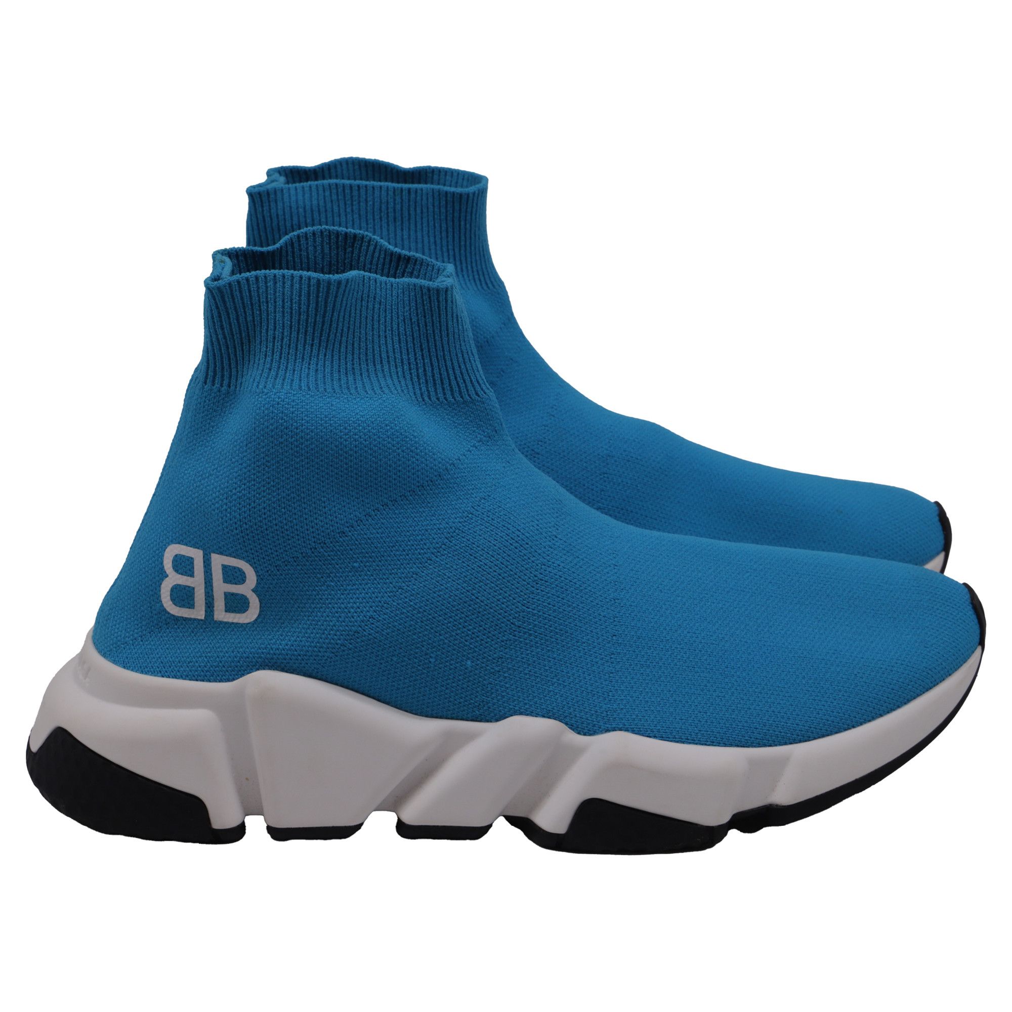 Balenciaga Balenciaga Speed Trainer Shoes in Blue Polyester Size US 6 / IT 36 - 1 Thumbnail
