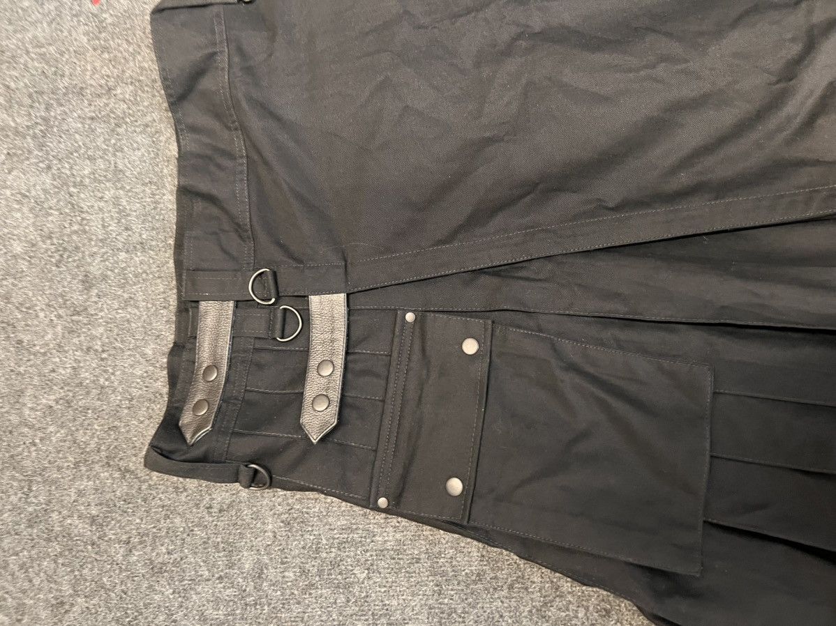 Designer × Japanese Brand Cotton Utility Kilt Black with Adjustable Leather Straps Size US 38 / EU 54 - 5 Thumbnail