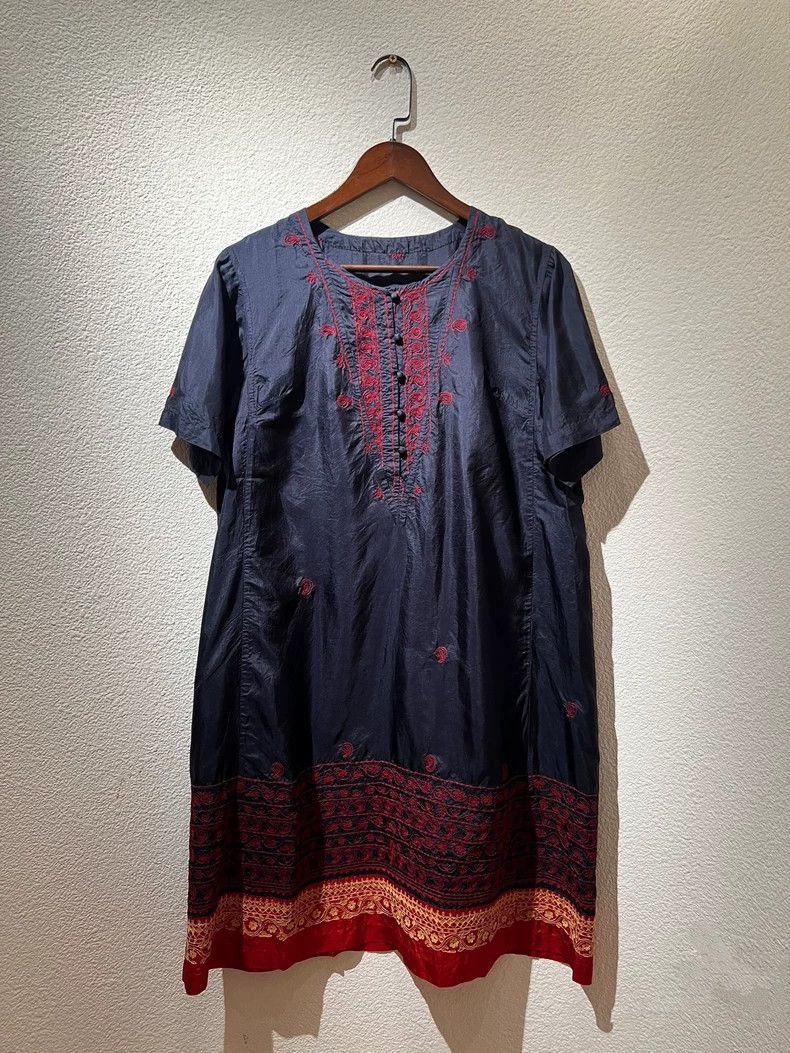 Issey Miyake issey miyake size:2 Silk embroidered dress Size XXS / US 00 / IT 34 - 1 Thumbnail