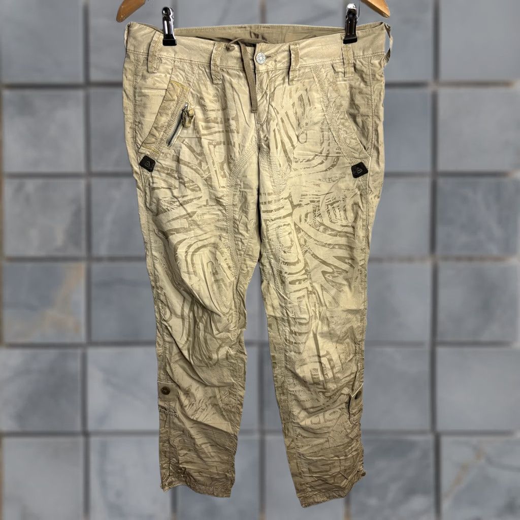 Vintage Murphy&Nye Pants Mens 29 Beige Abstract Print Drawstring Cargo Casual Albania Size 29" - 1 Thumbnail