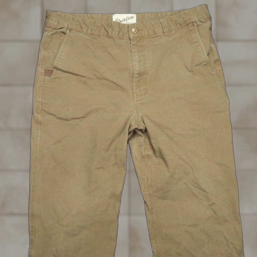 Vintage Duck Camp Pants Mens 38x32 Brown Canvas Hiking Outdoor Workwear Regular Straight Front Pocket Trousers 38 Inseam Brown Mens Size US 38 / EU 54 - 1 Thumbnail