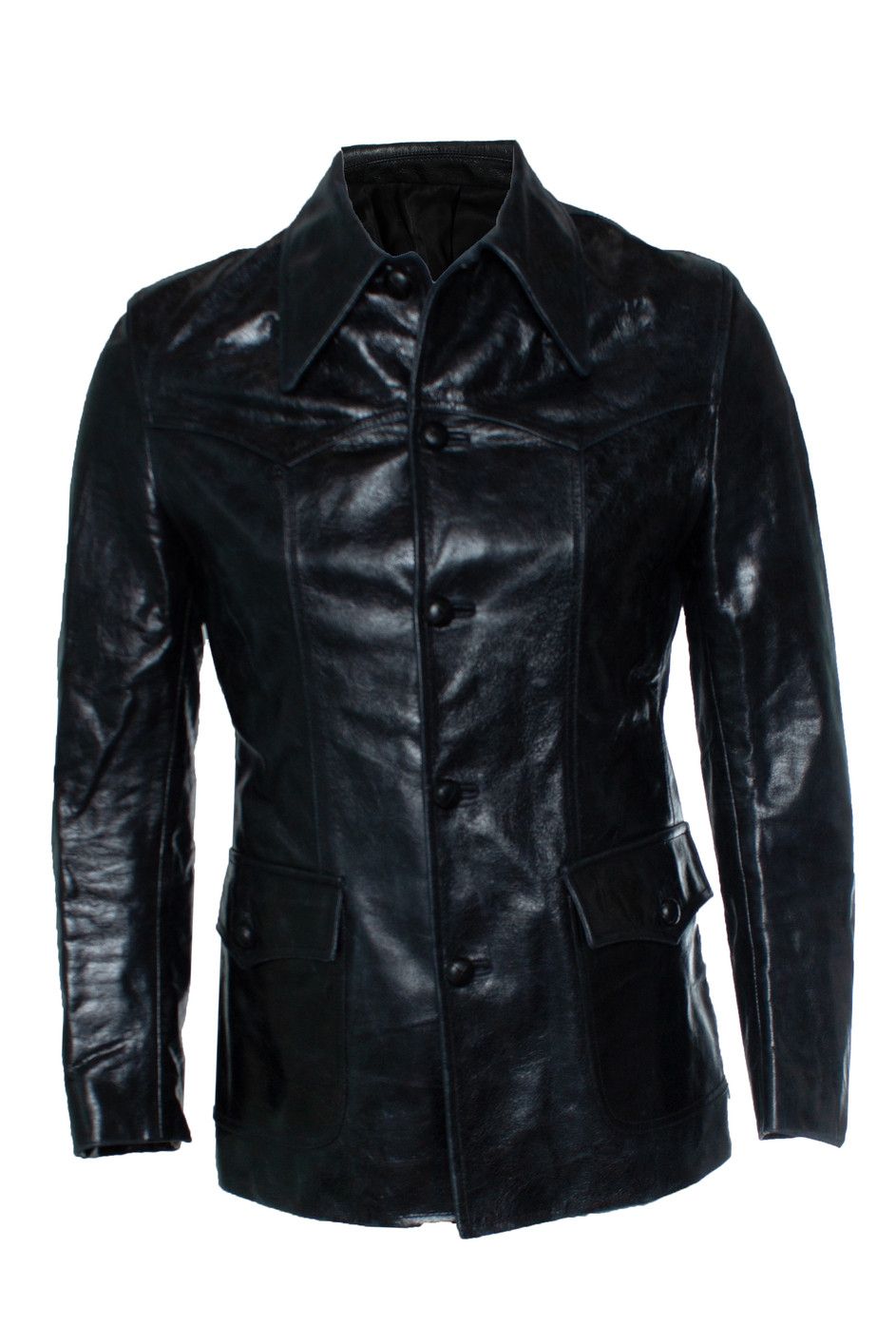 Sankuanz Sankuanz, Black leather distressed jacket Size US M / EU 48-50 / 2 - 1 Thumbnail