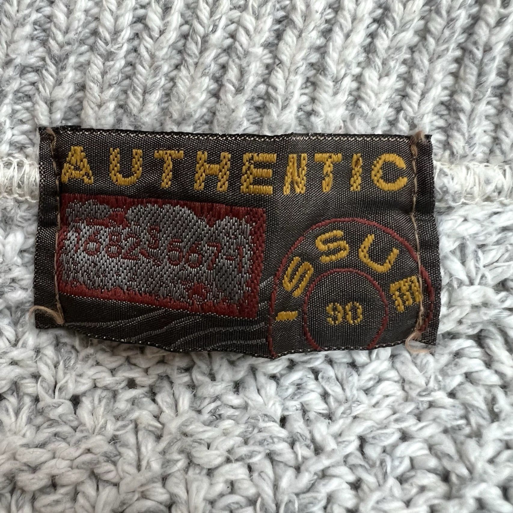 Vintage VTG Issue Striped Cotton Pullover Sweater Mens M Gray 90s USA Crew Neck Knit Cable Logo, Pullover, Casual, Winter Fall, Regular Size Mens Size US M / EU 48-50 / 2 - 5 Thumbnail