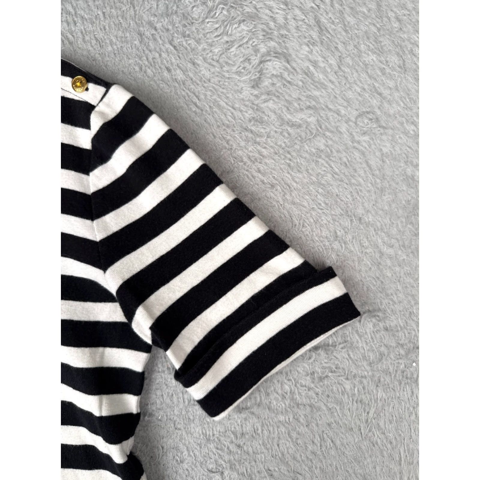 Ralph Lauren Lauren Ralph Lauren Shirt Women Medium Black Striped Casual Round Neck Cotton Sports Size M / US 6-8 / IT 42-44 - 2 Thumbnail