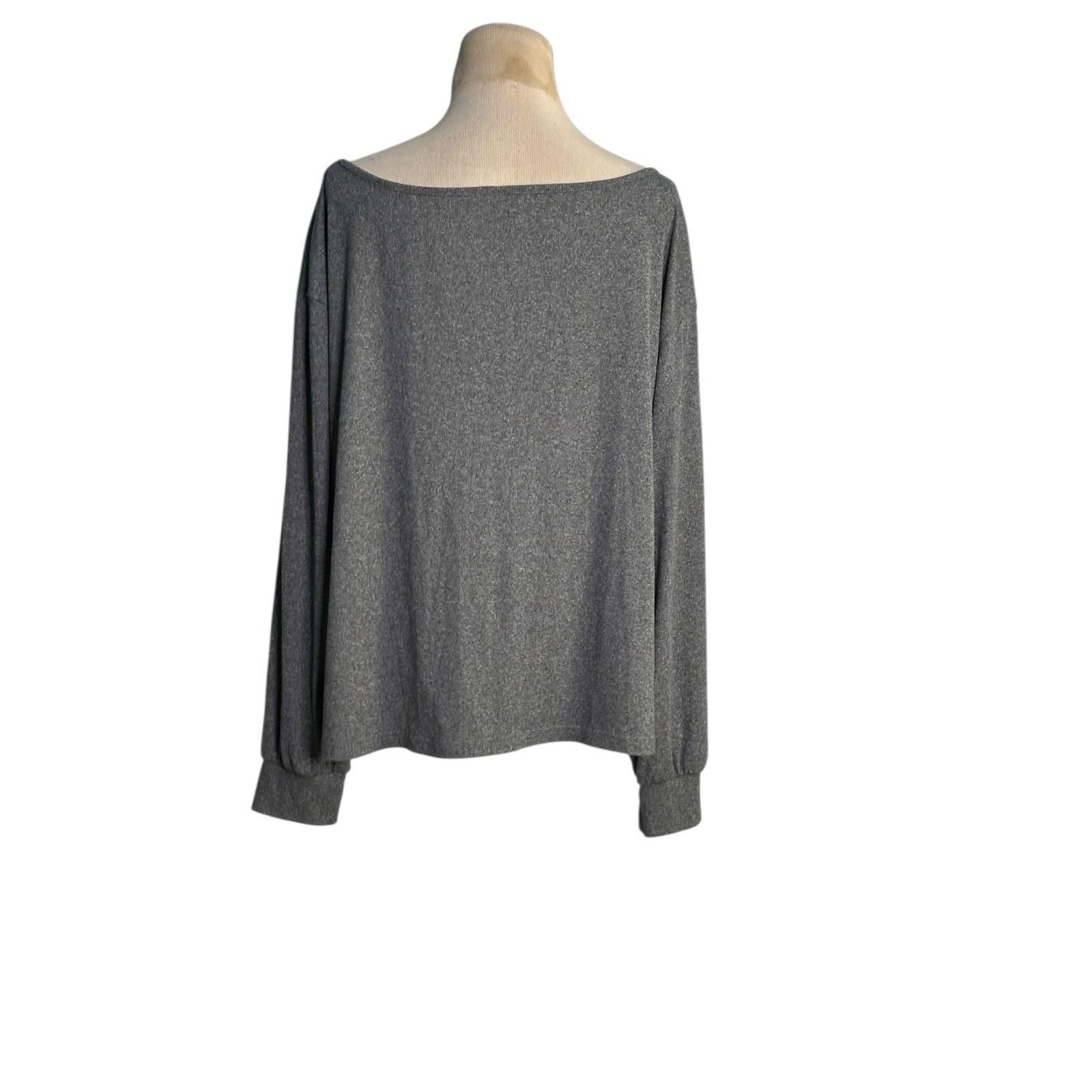 Shein Shein gray long sleeves boat neck top size Large Size L / US 10 / IT 46 - 6 Thumbnail
