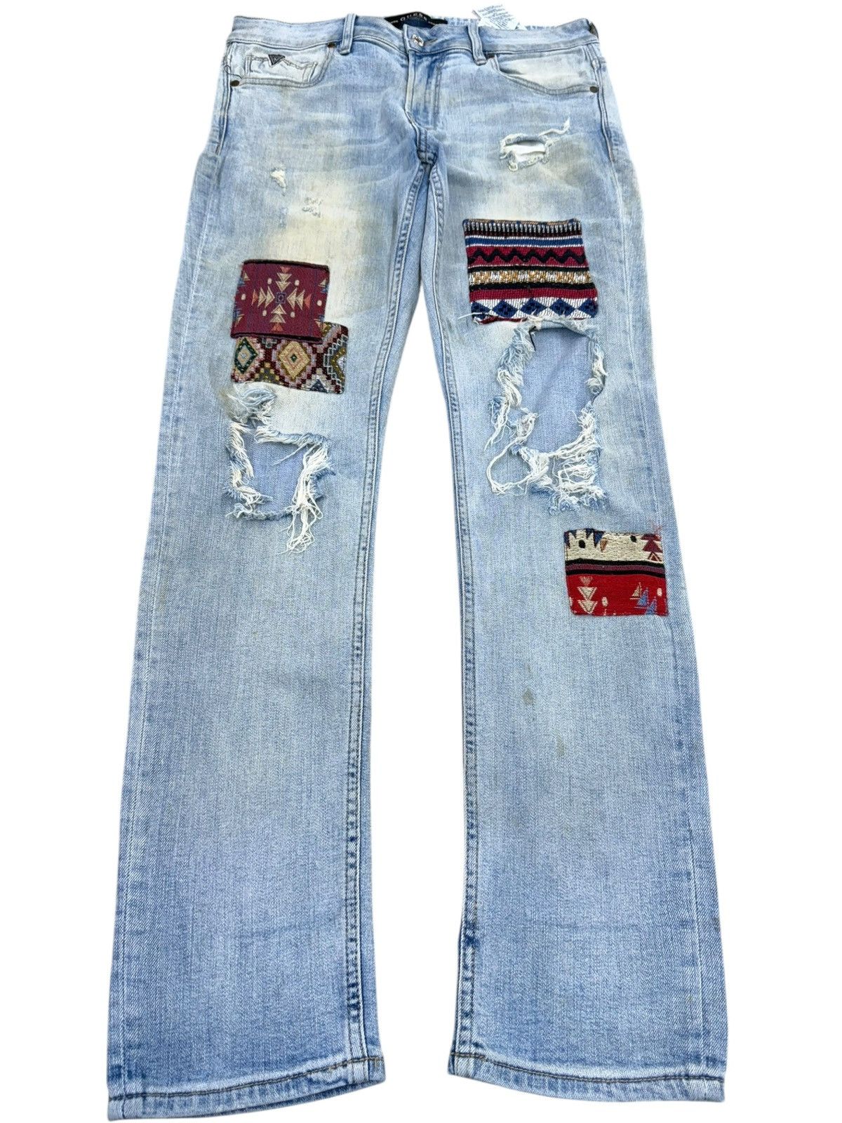 Guess Vintage Guess Patchwork Distressed Faded Jeans Size US 34 / EU 50 - 1 Thumbnail
