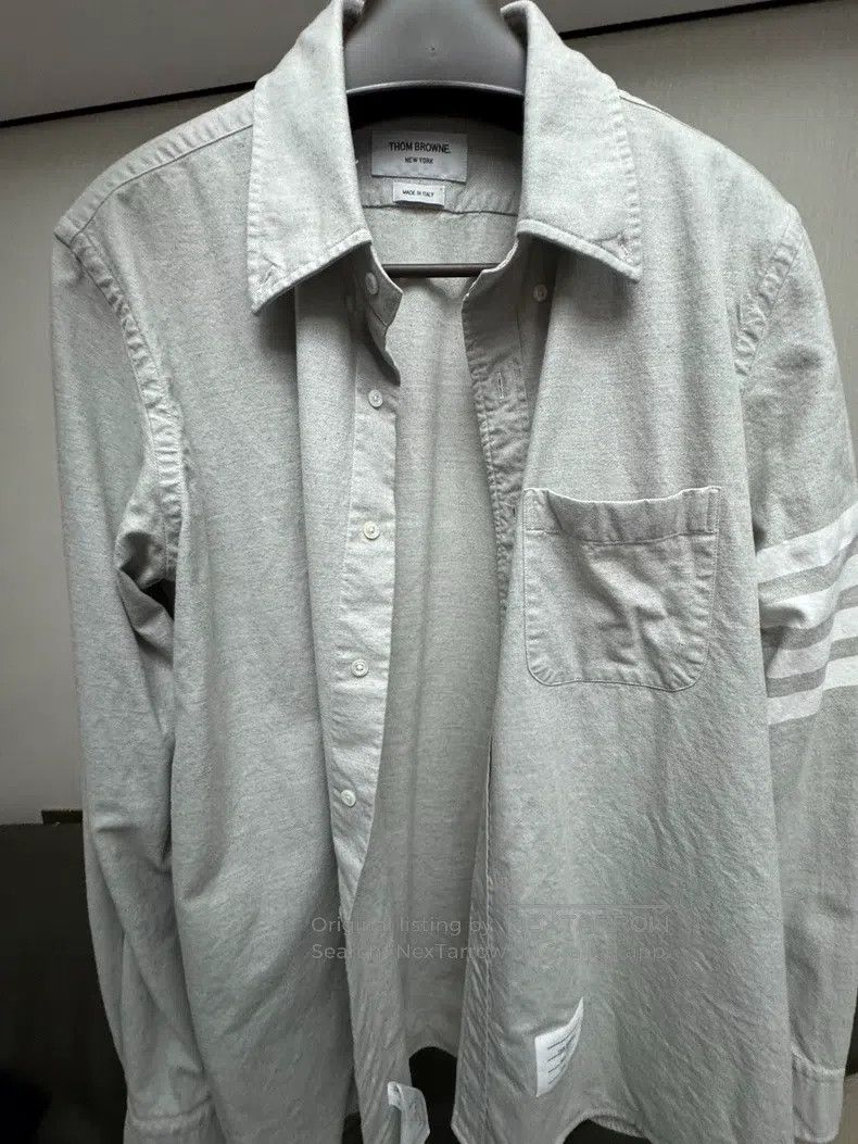 Thom Browne Thom Browne Long Sleeve Button Shirt Size US XL / EU 56 / 4 - 2 Thumbnail