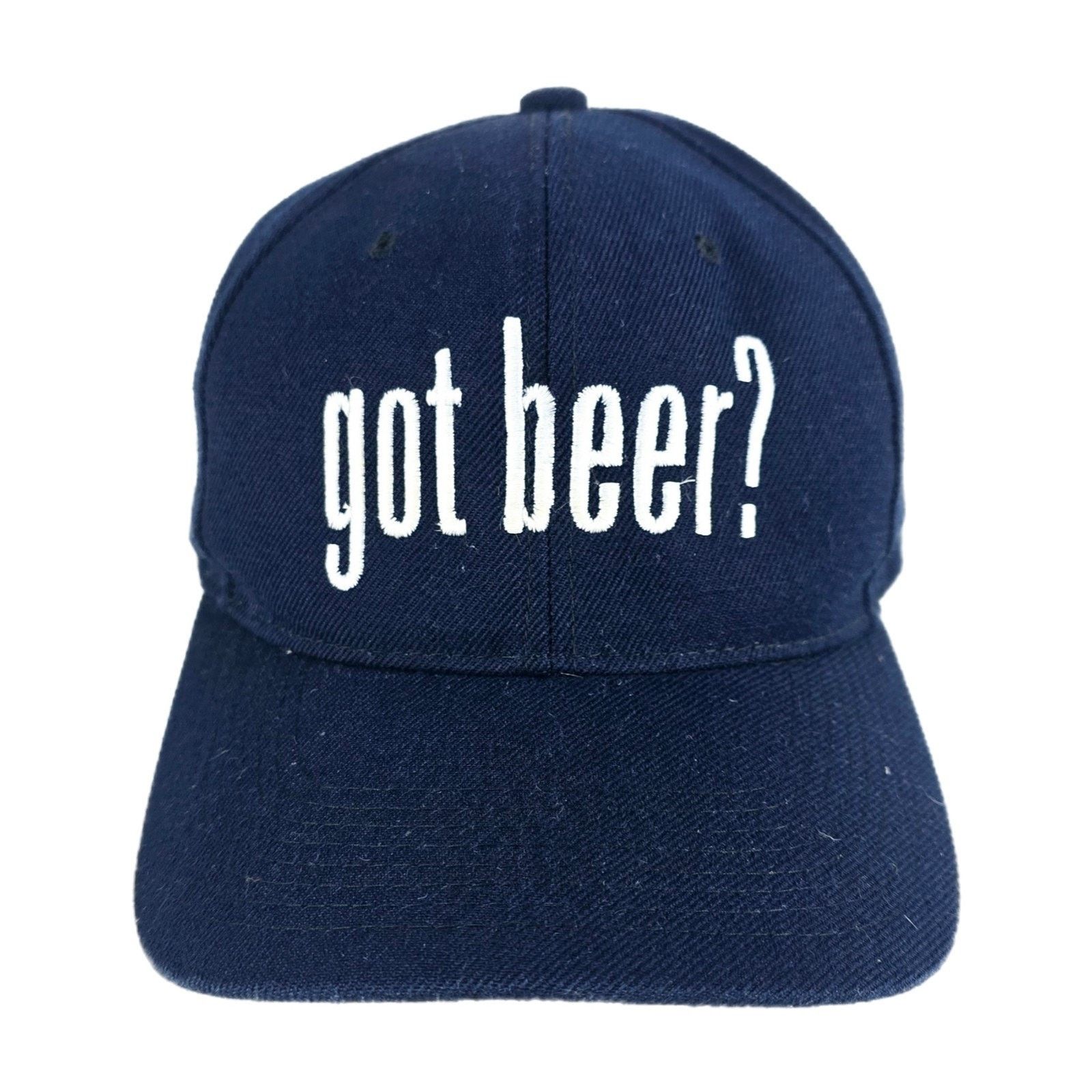 Other Vintage Got Beer? Hat Cap Embroidered Navy Blue Strapback Size ONE SIZE - 1 Thumbnail