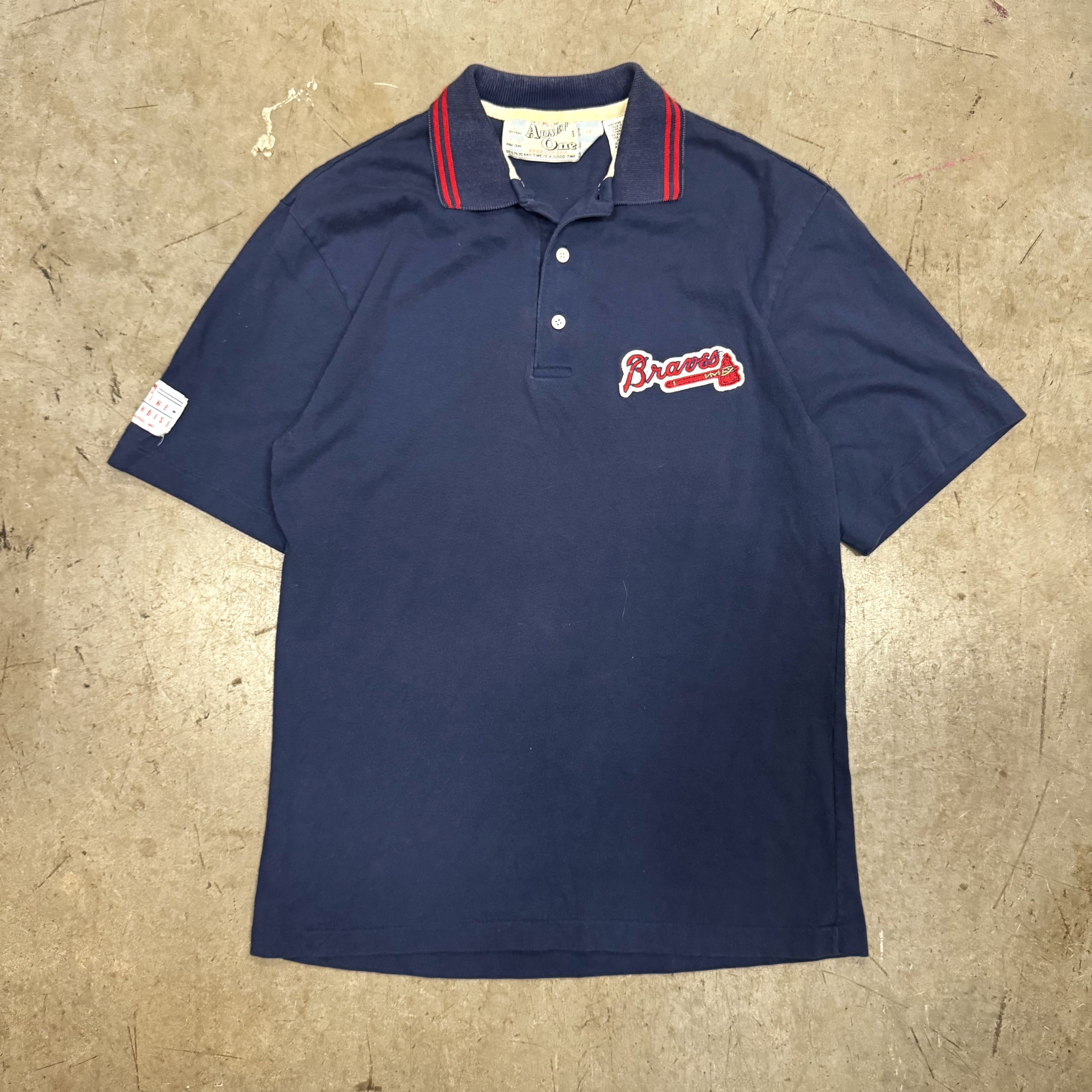 MLB VTG 80s Atlanta Braves MLB Baseball Polo Shirt Sportswear Size US M / EU 48-50 / 2 - 1 Thumbnail