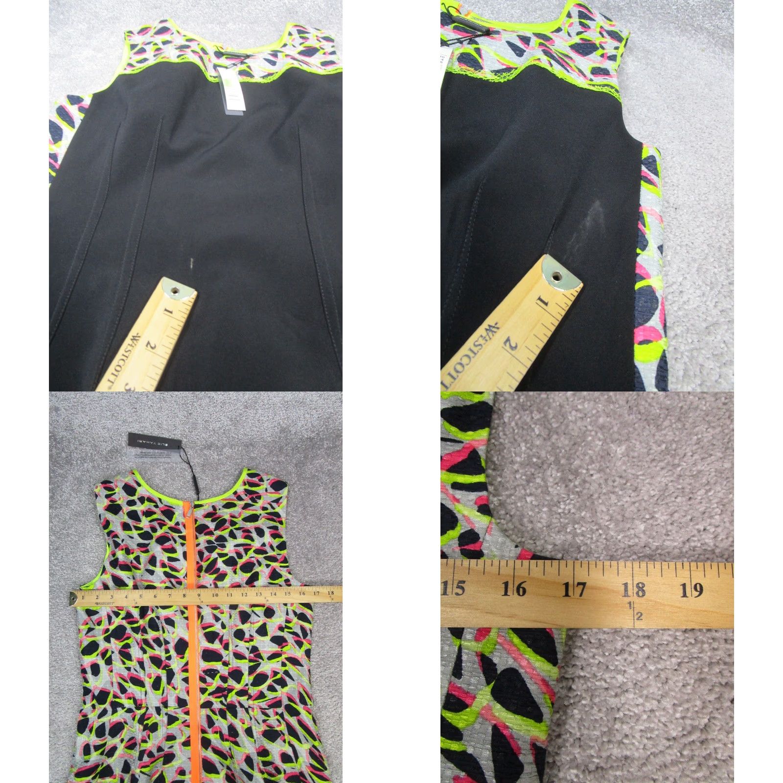 Vintage Tahari Dress Womens 10 Black Geometric Sleeveless Bodycon Party/Cocktail Knee Length 10 Tahari Womens Mens? Size L / US 10 / IT 46 - 8 Thumbnail