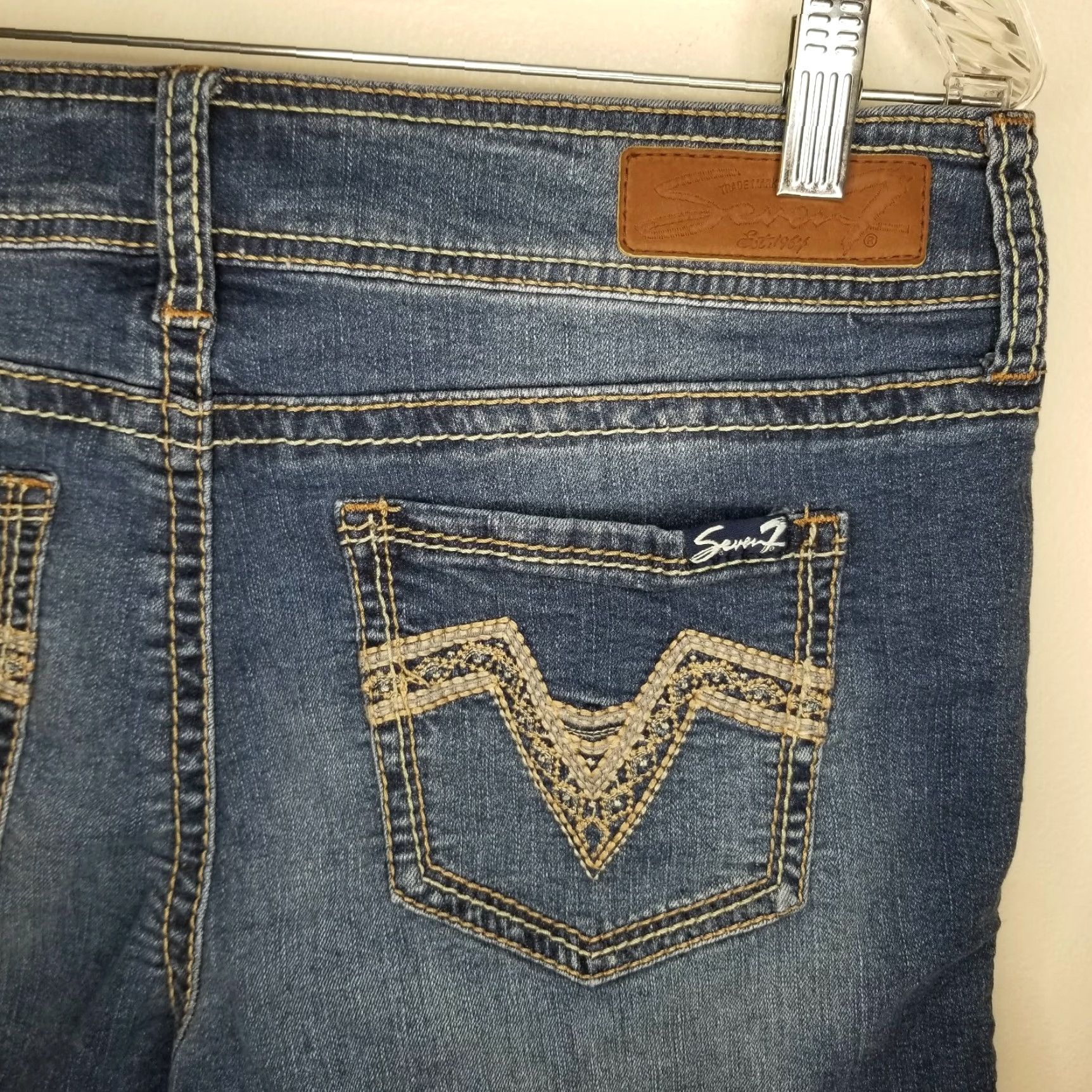 Vintage VINTAGE? Seven7 WOMENS Cut-Off Distressed Jean Shorts Size 8 Blue - Womens Jeans Shorts 8 Size 30" / US 8 / IT 44 - 4 Thumbnail