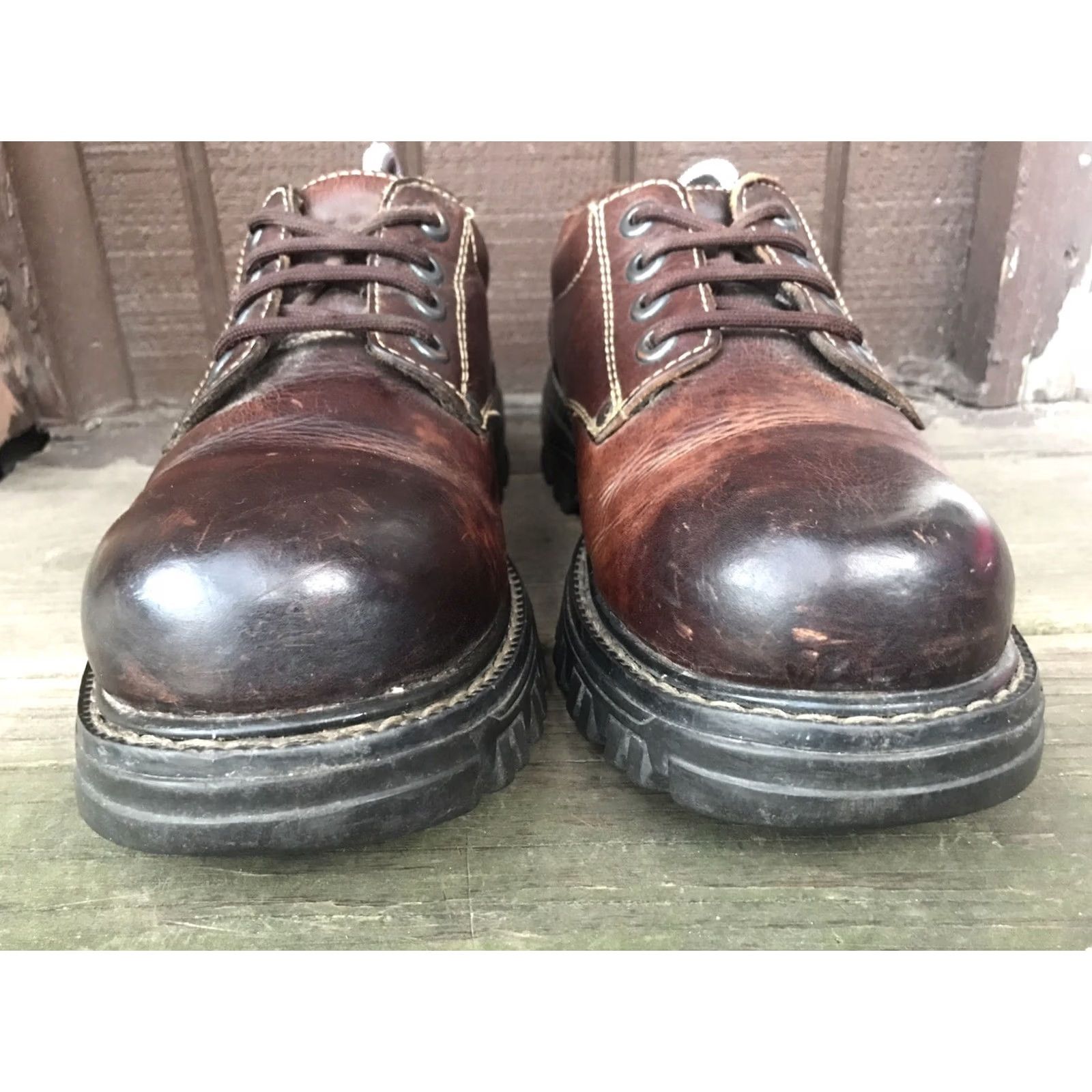Aldo Aldo Womens Size 10-10.5 US/41M EUR Brown Leather LaceUp Oxford Casual Shoes-467 Shirt Womens Adult 10 Brown Oxford Shoes Size US 10.5 / IT 40.5 - 2 Thumbnail