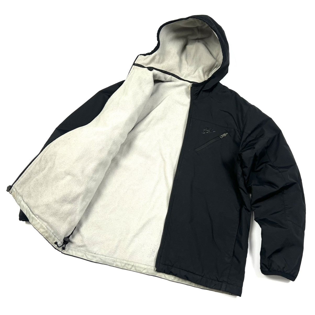 Japanese Brand × Nike × Vintage Vintage Nike Logo Black Casual Y2K Fleece Jacket Size M/L Size US M / EU 48-50 / 2 - 2 Thumbnail