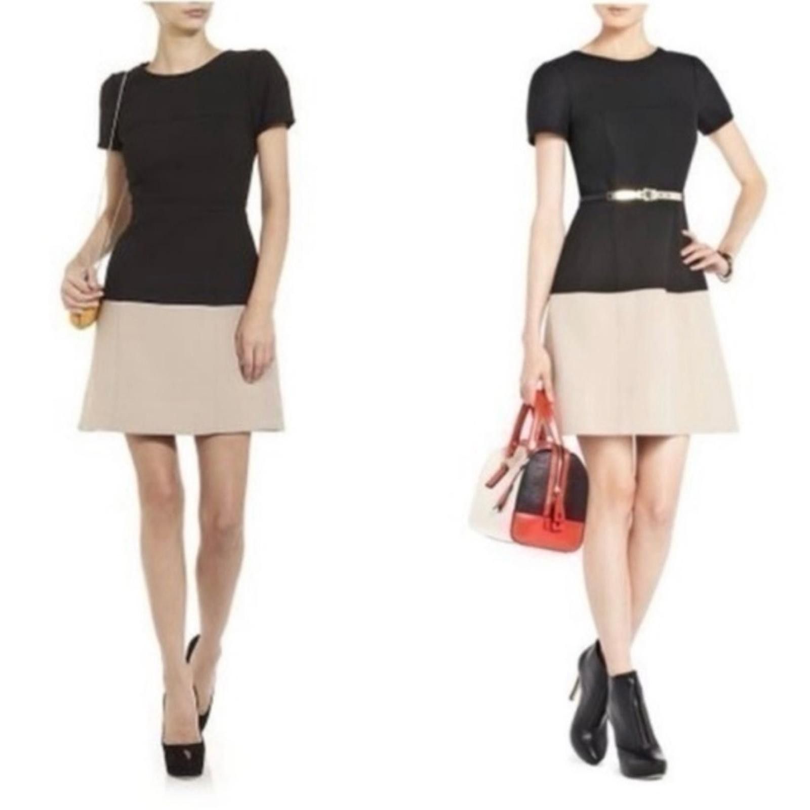 Bcbgmaxazria BCBGMaxAzria Black and Tan Dress Size S / US 4 / IT 40 - 3 Thumbnail
